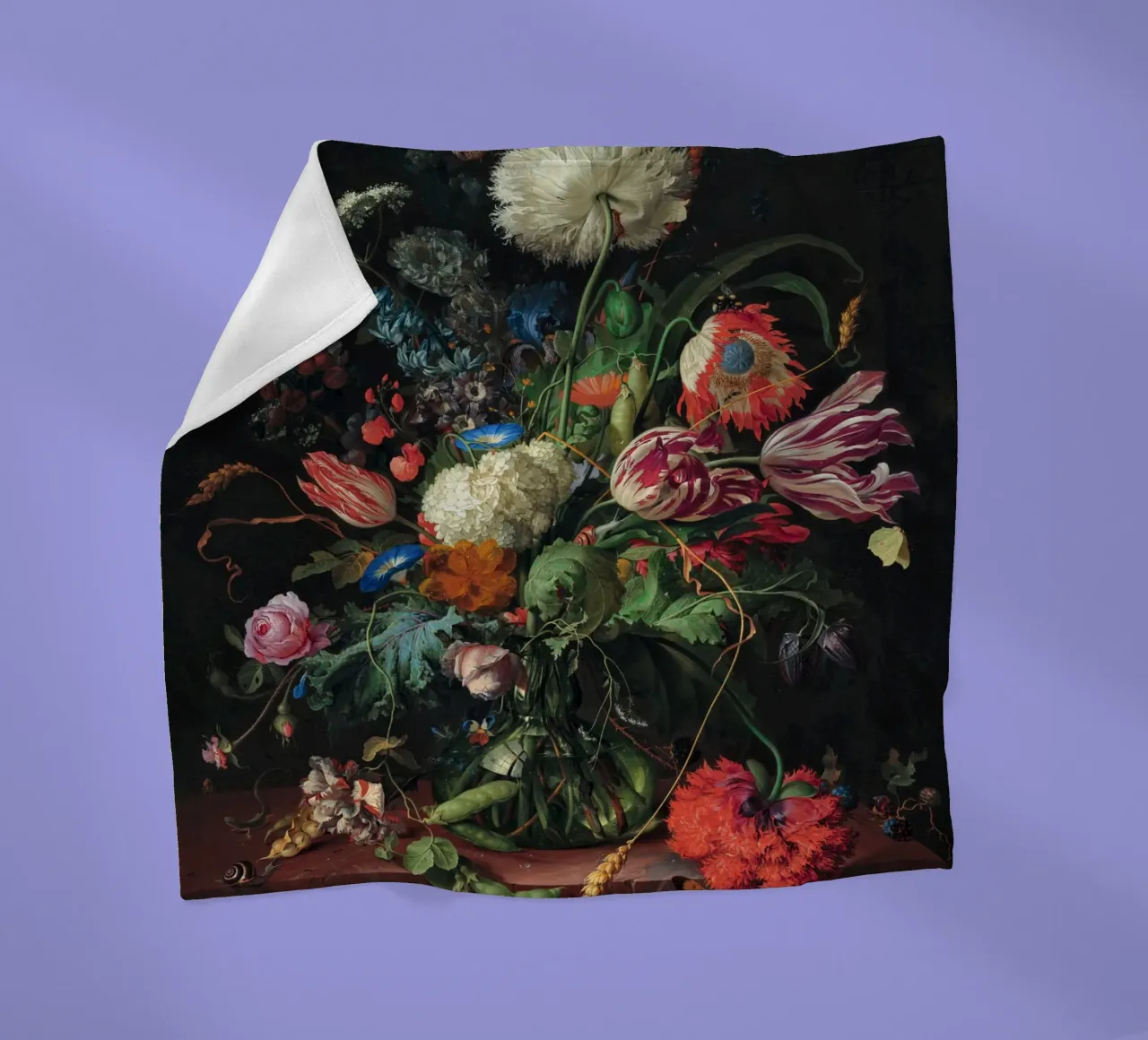 Jan Davidsz. de Heem Vaso di fiori coperta in pile da Timeless Artworks