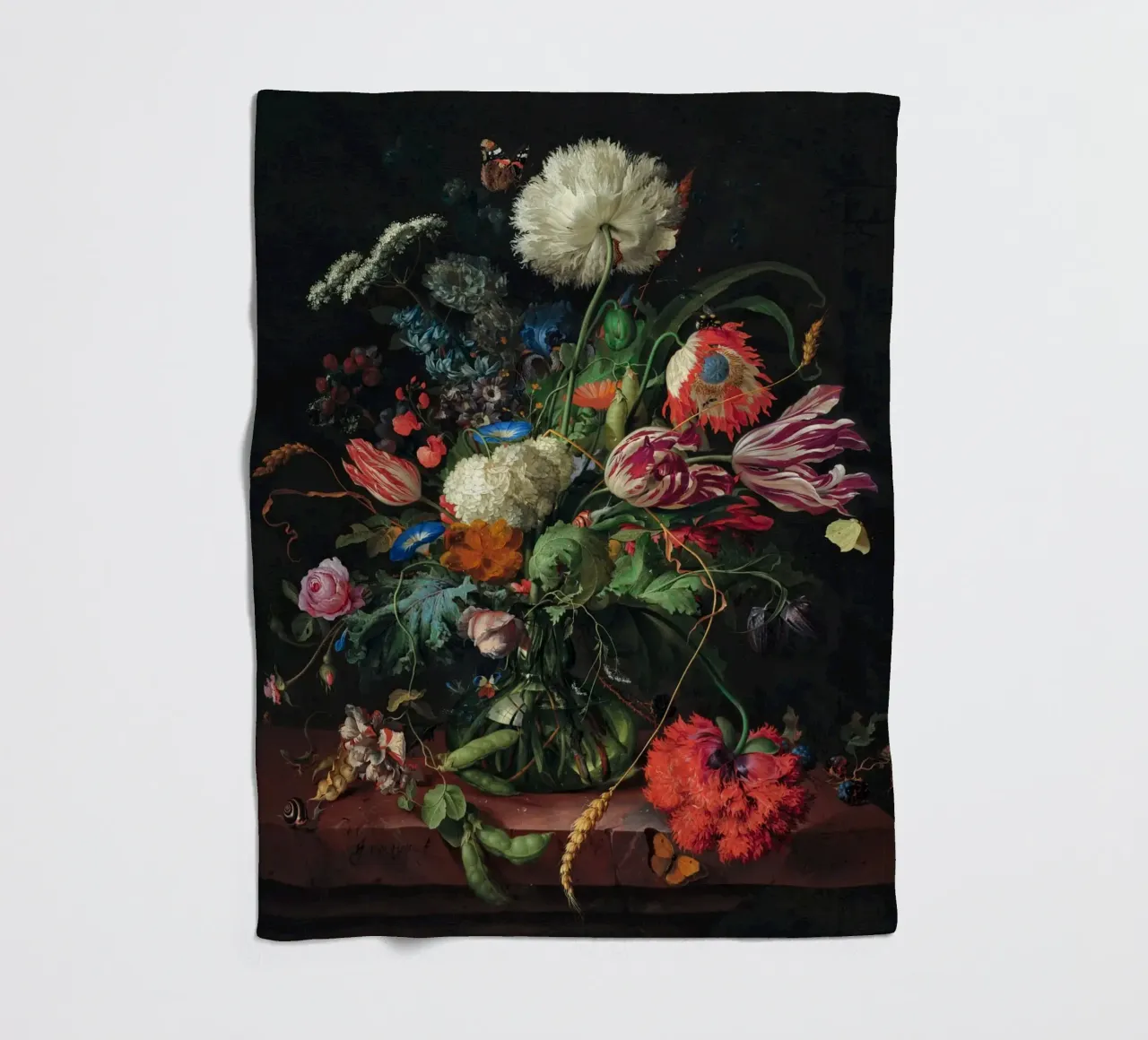 Jan Davidsz. de Heem Vaso di fiori coperta in pile da Timeless Artworks