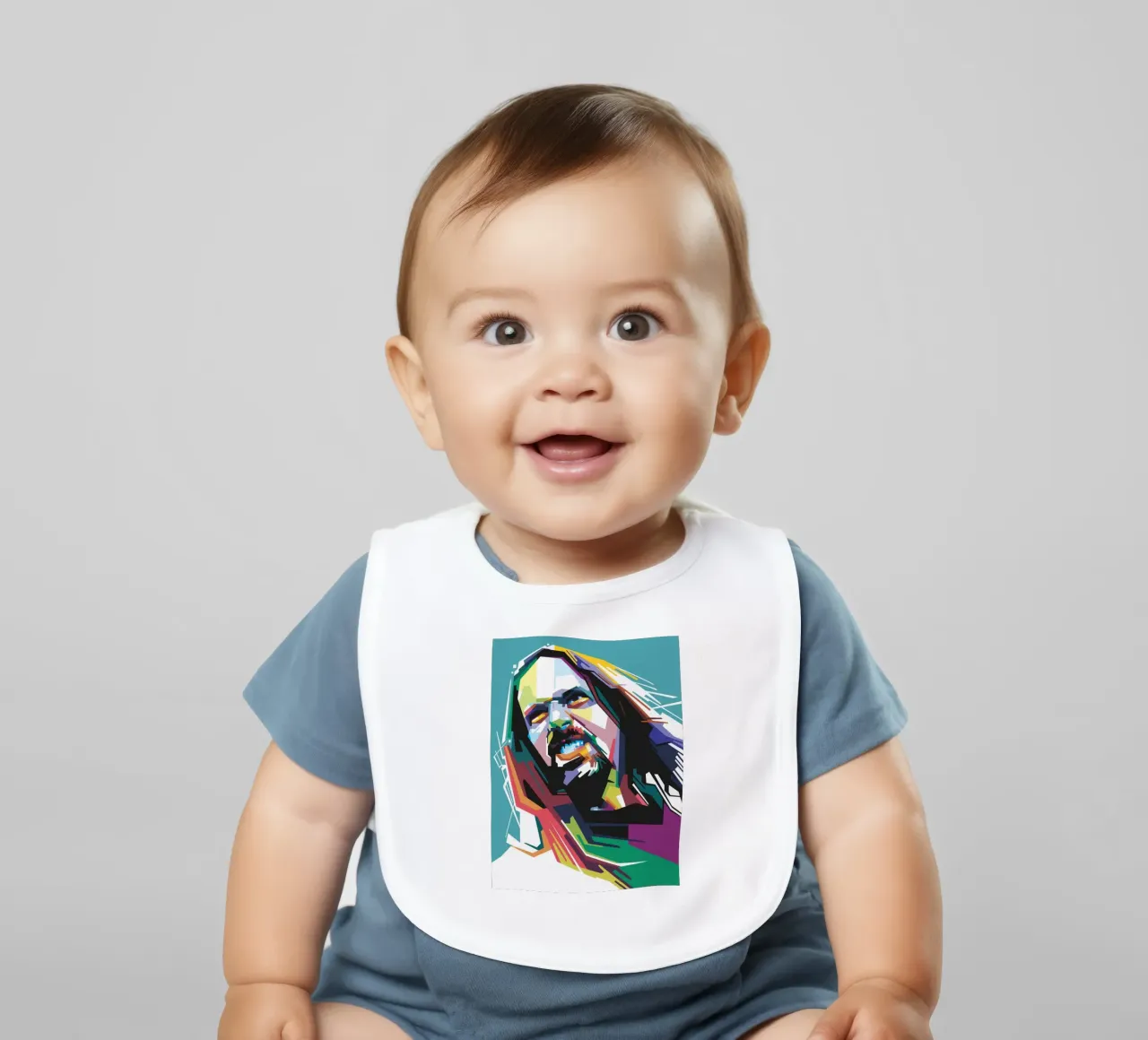 John Petrucci Pop Art WPAP bavaglino da Alkahfsmart