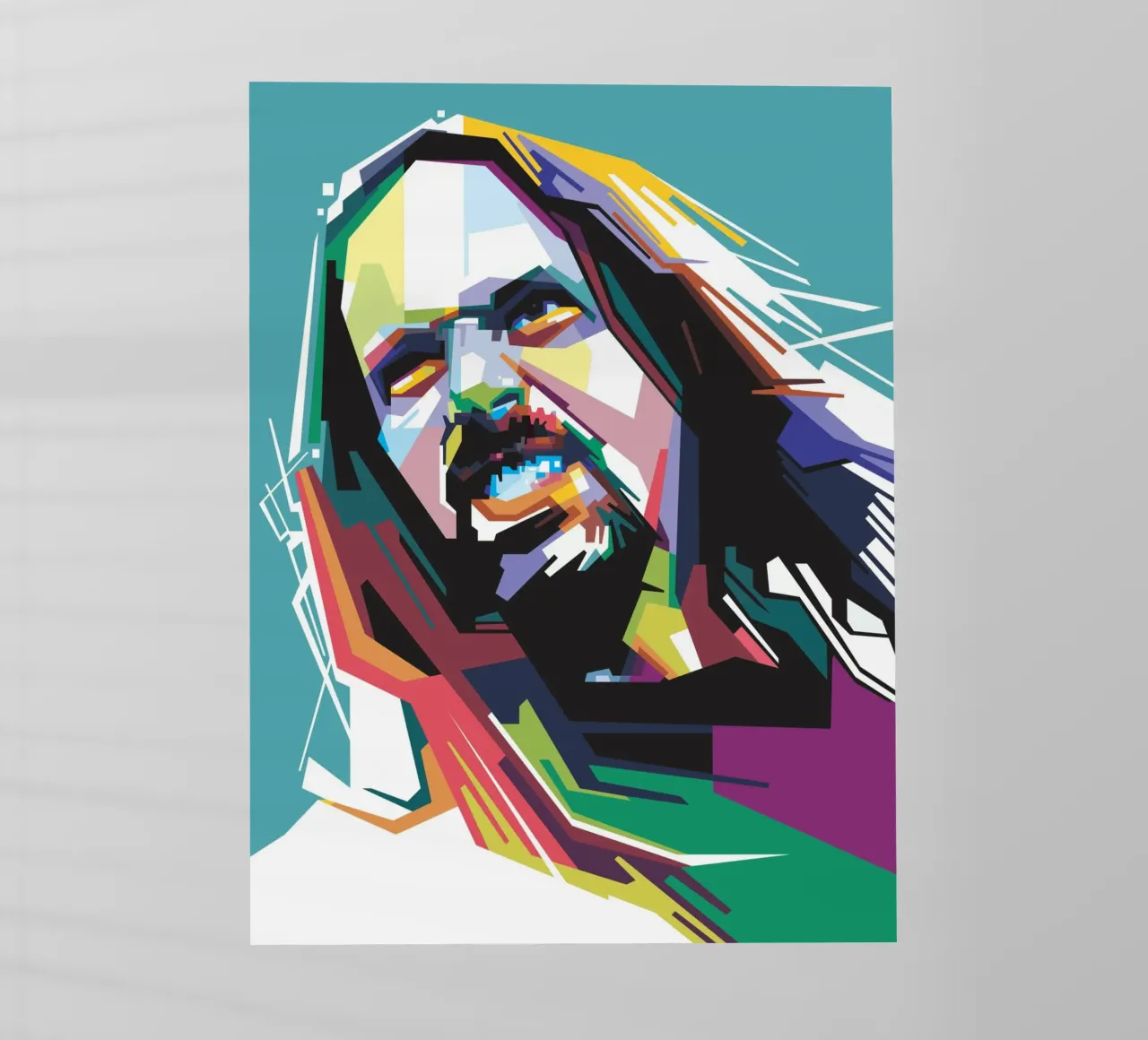John Petrucci Pop Art WPAP pellicola backlit da Alkahfsmart