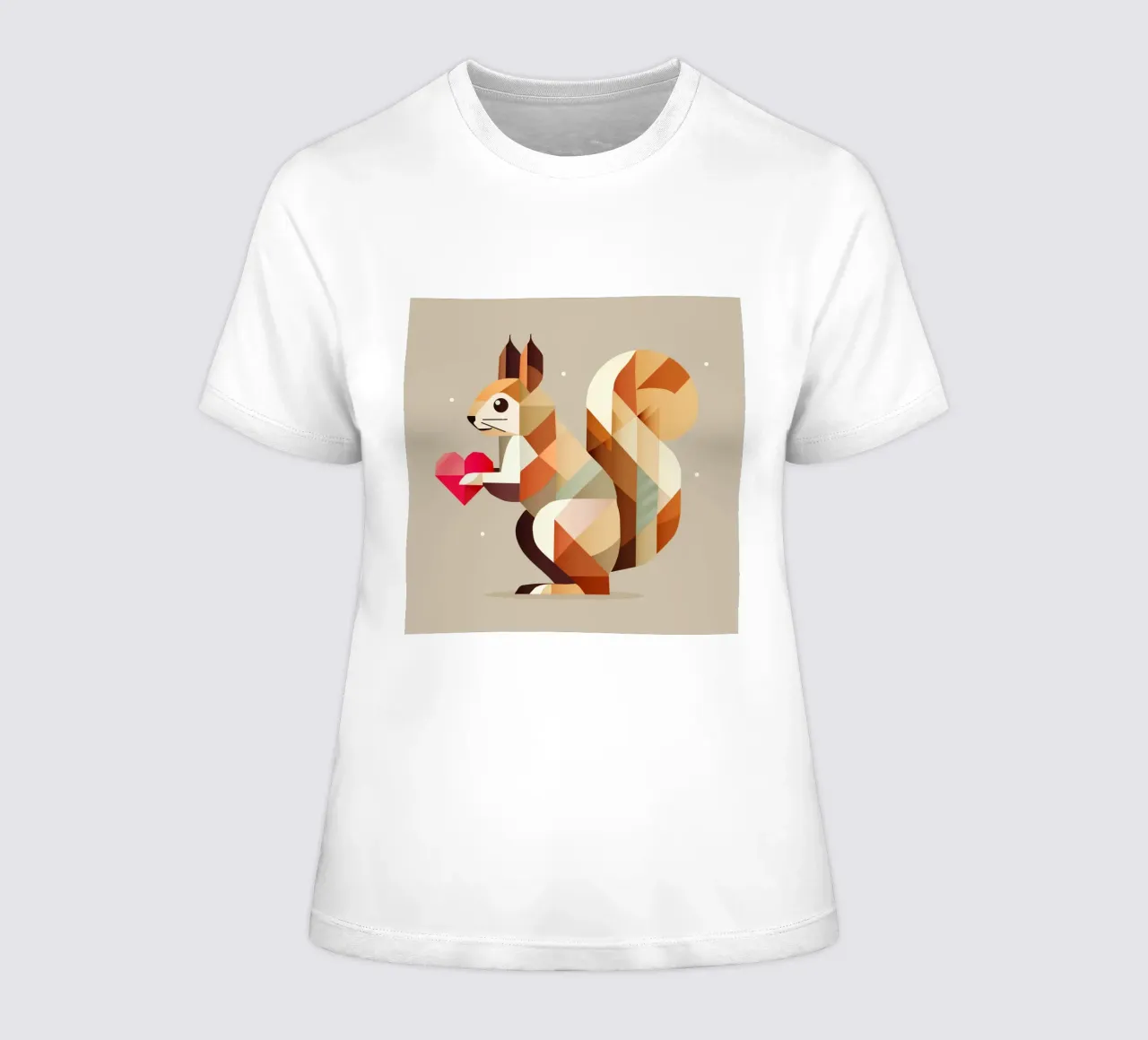 Écureuil géométrique avec cœur - Affectueux & Moderne t-shirt ajusté pour femmes de namosh
