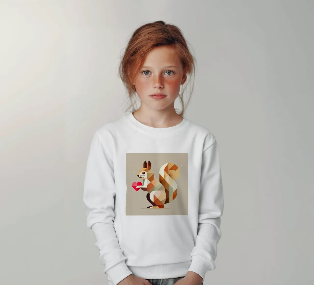 Écureuil géométrique avec cœur - Affectueux & Moderne sweat enfant de namosh