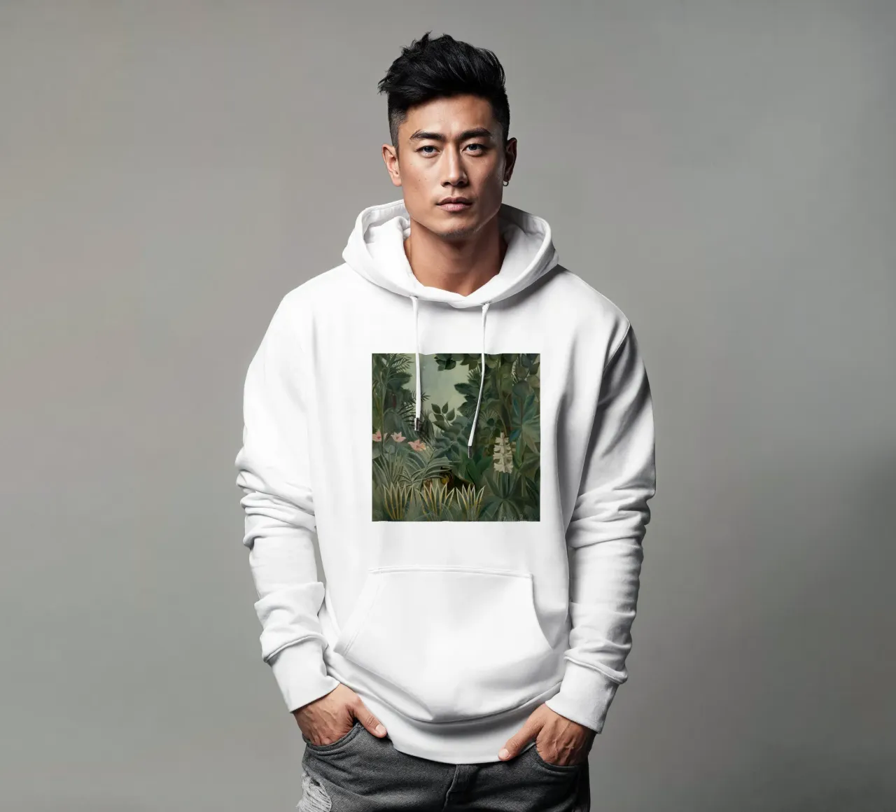 Henri Rousseau - La jungla ecuatorial sudadera con capucha de Timeless Artworks