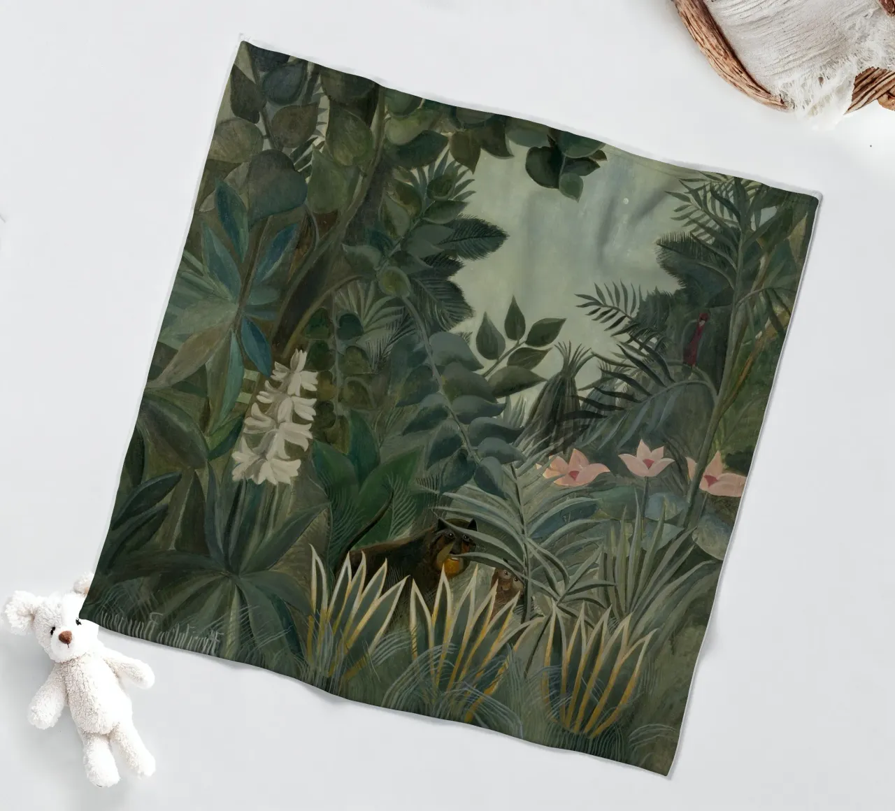 Henri Rousseau - The Equatorial Jungle fleece blanket by Timeless Artworks