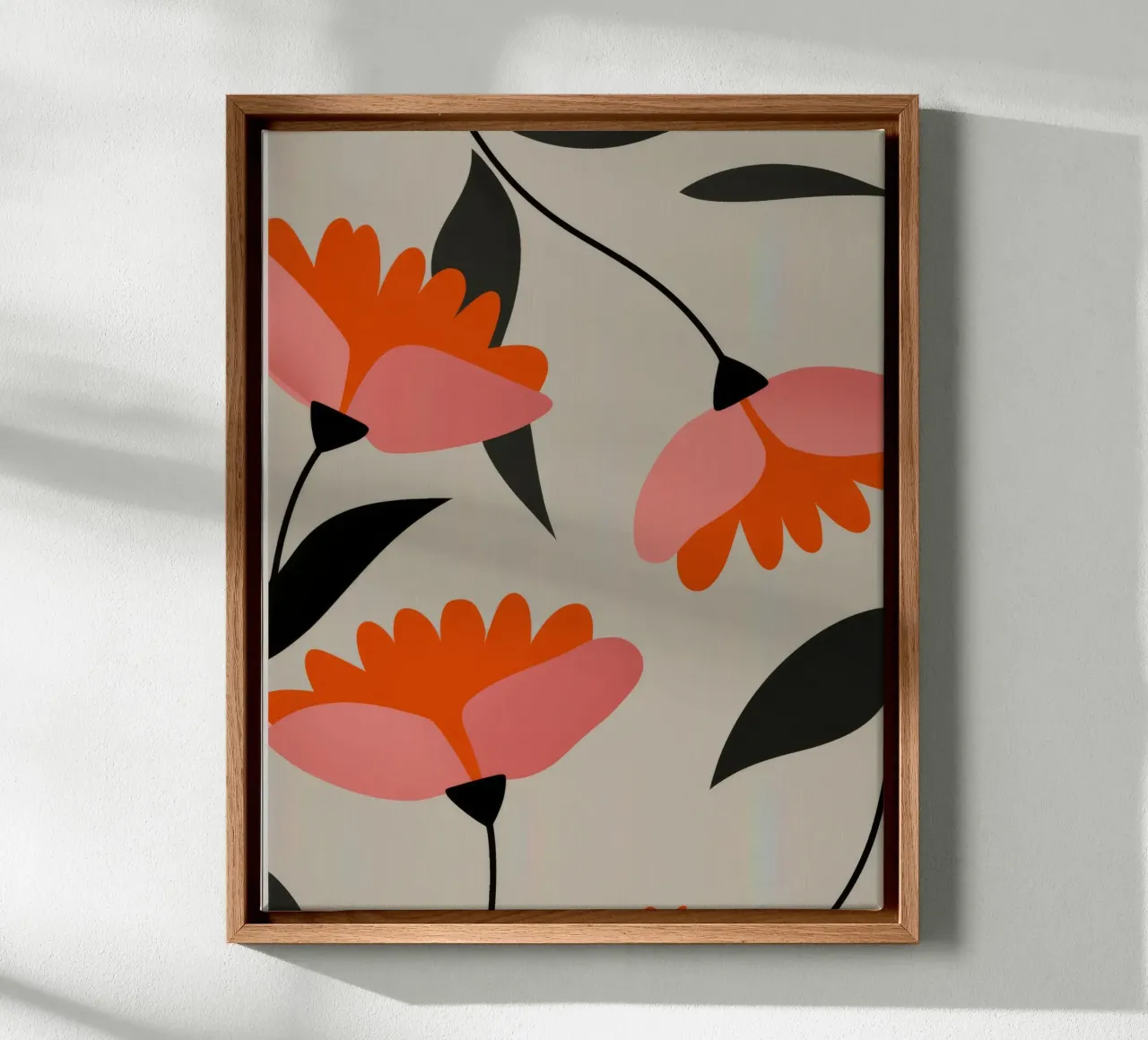 Blumensinfonie Leinwand mit Schattenfugenrahmen von Artie Shifa