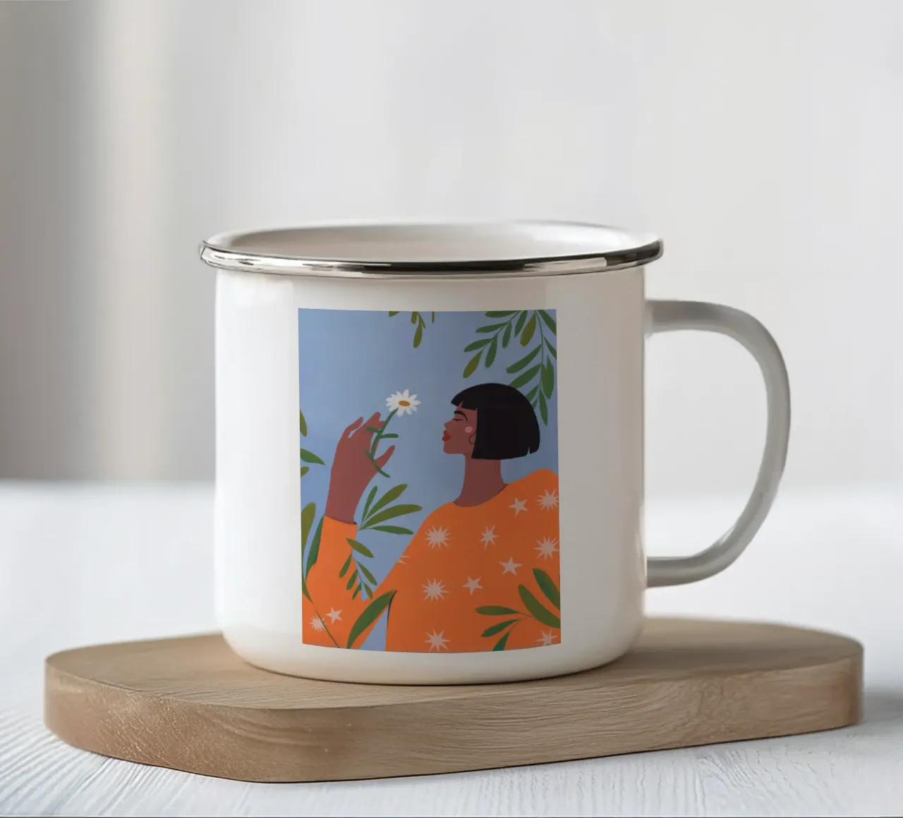 Ammirazione dei fiori tazza in smalto da Artie Shifa