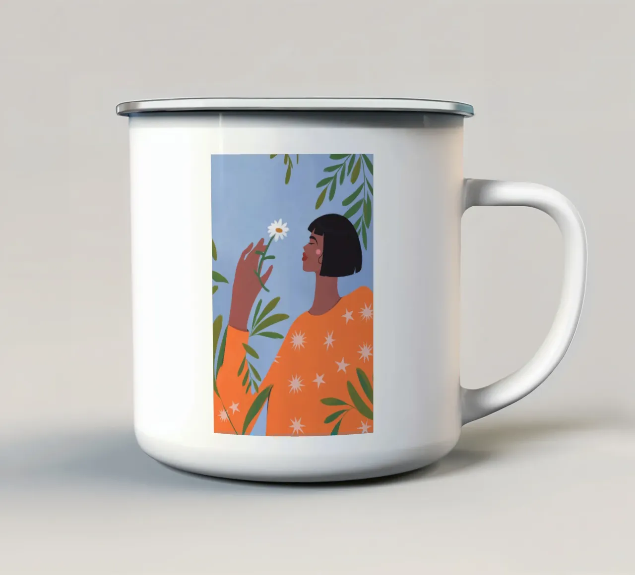 Ammirazione dei fiori tazza in smalto da Artie Shifa
