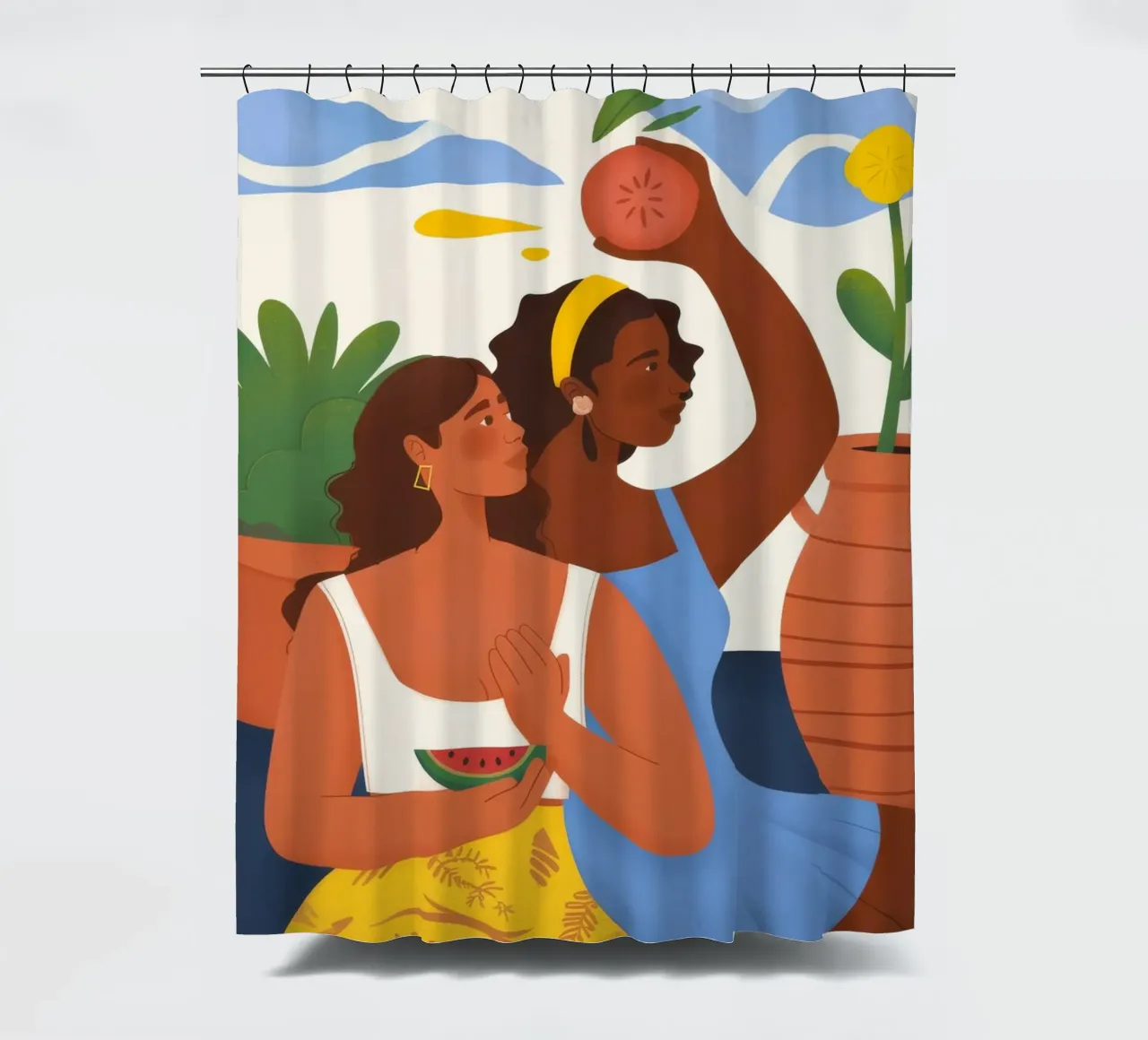Fruit Harvest shower curtain by Artie Shifa