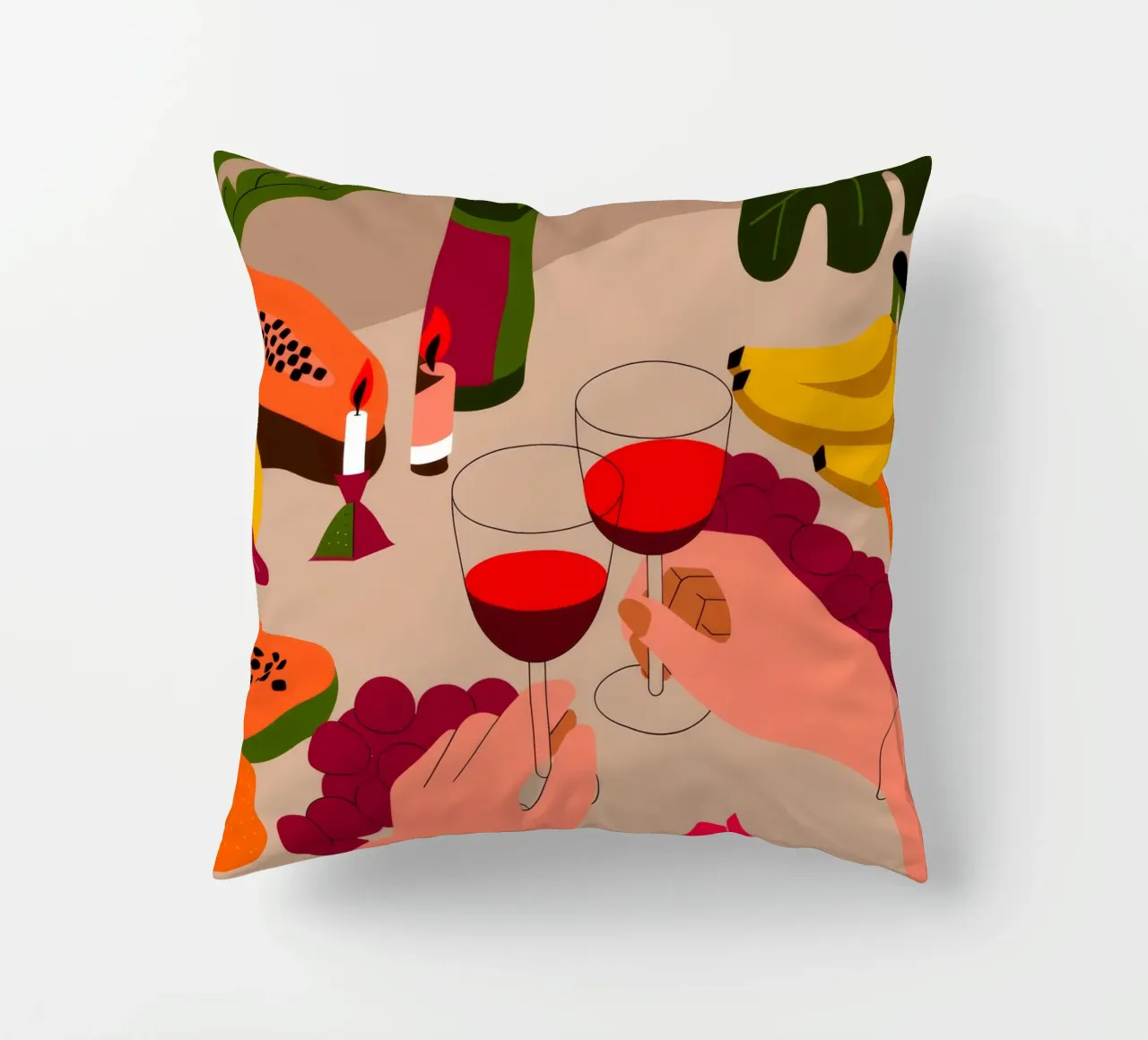 Fruitful Evening decorative cushion by Artie Shifa