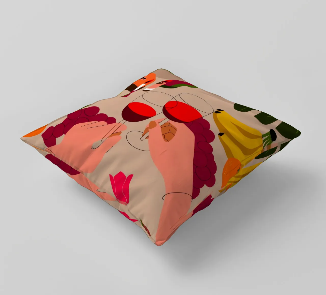 Fruitful Evening decorative cushion by Artie Shifa