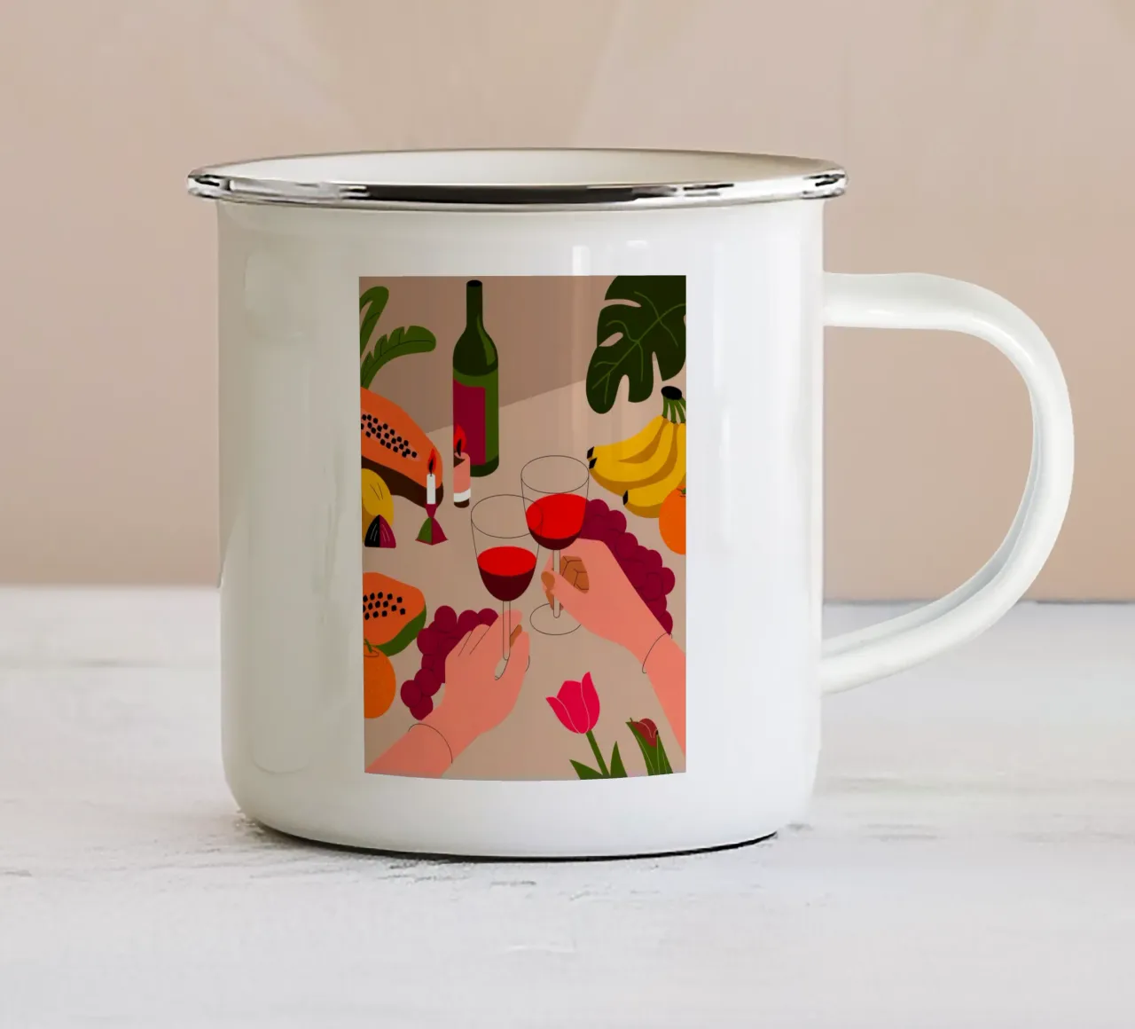 Serata fruttuosa tazza in smalto da Artie Shifa