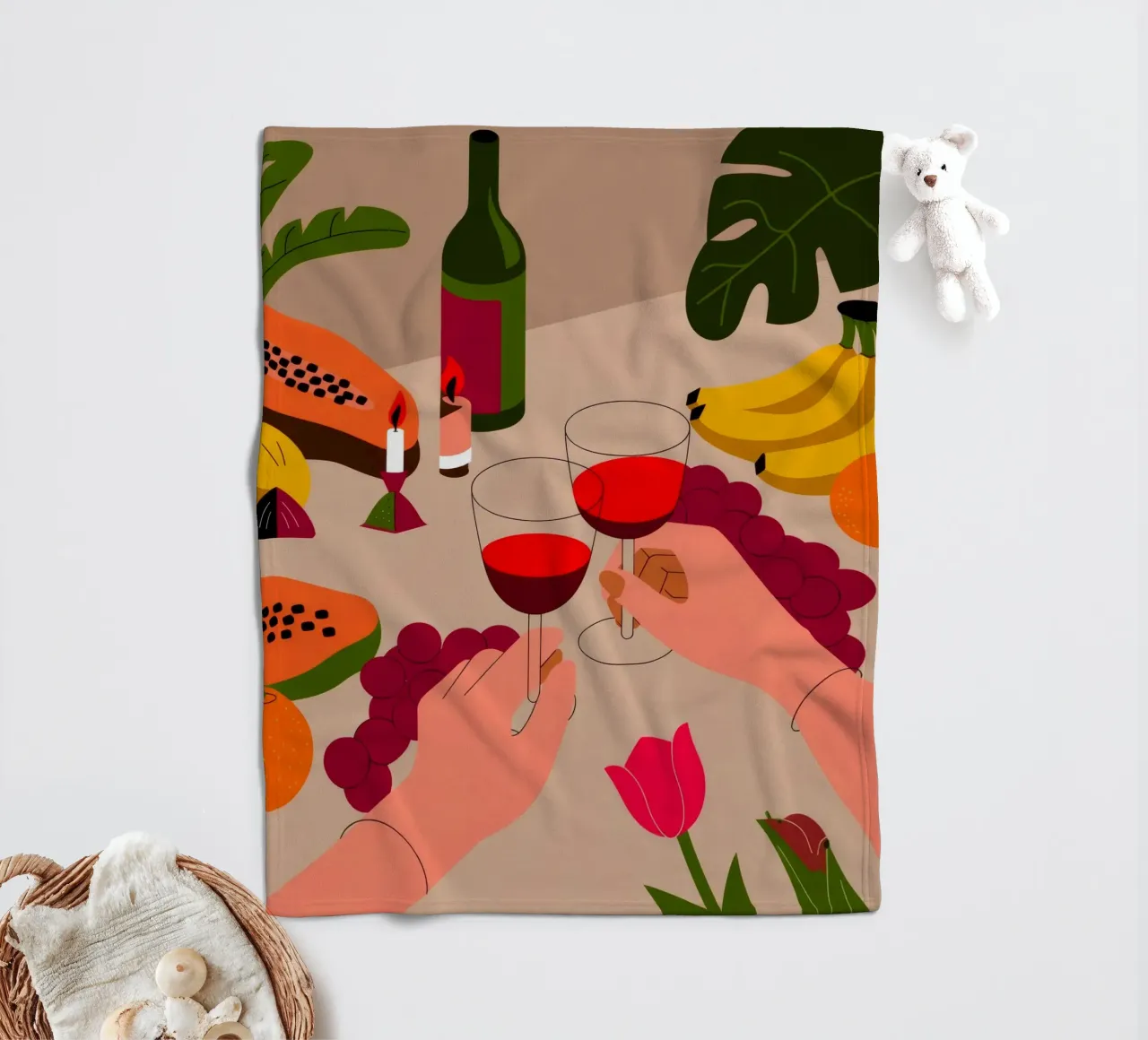 Fruchtbarer Abend Fleecedecke von Artie Shifa