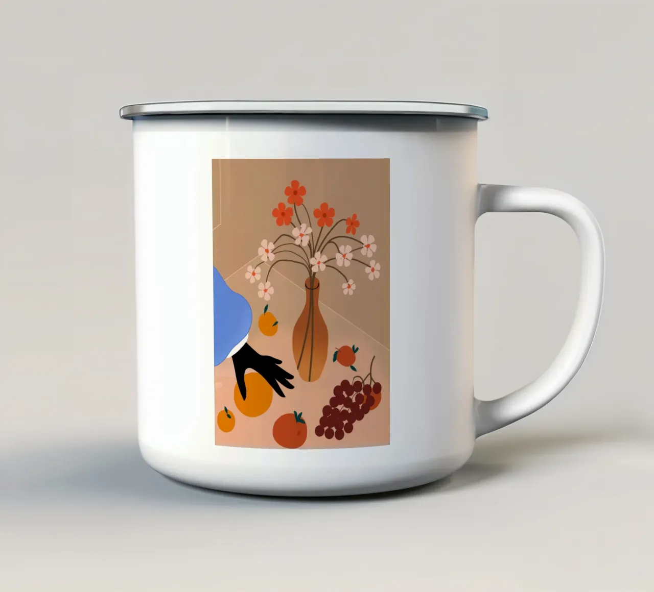 Natura morta fruttuosa tazza in smalto da Artie Shifa
