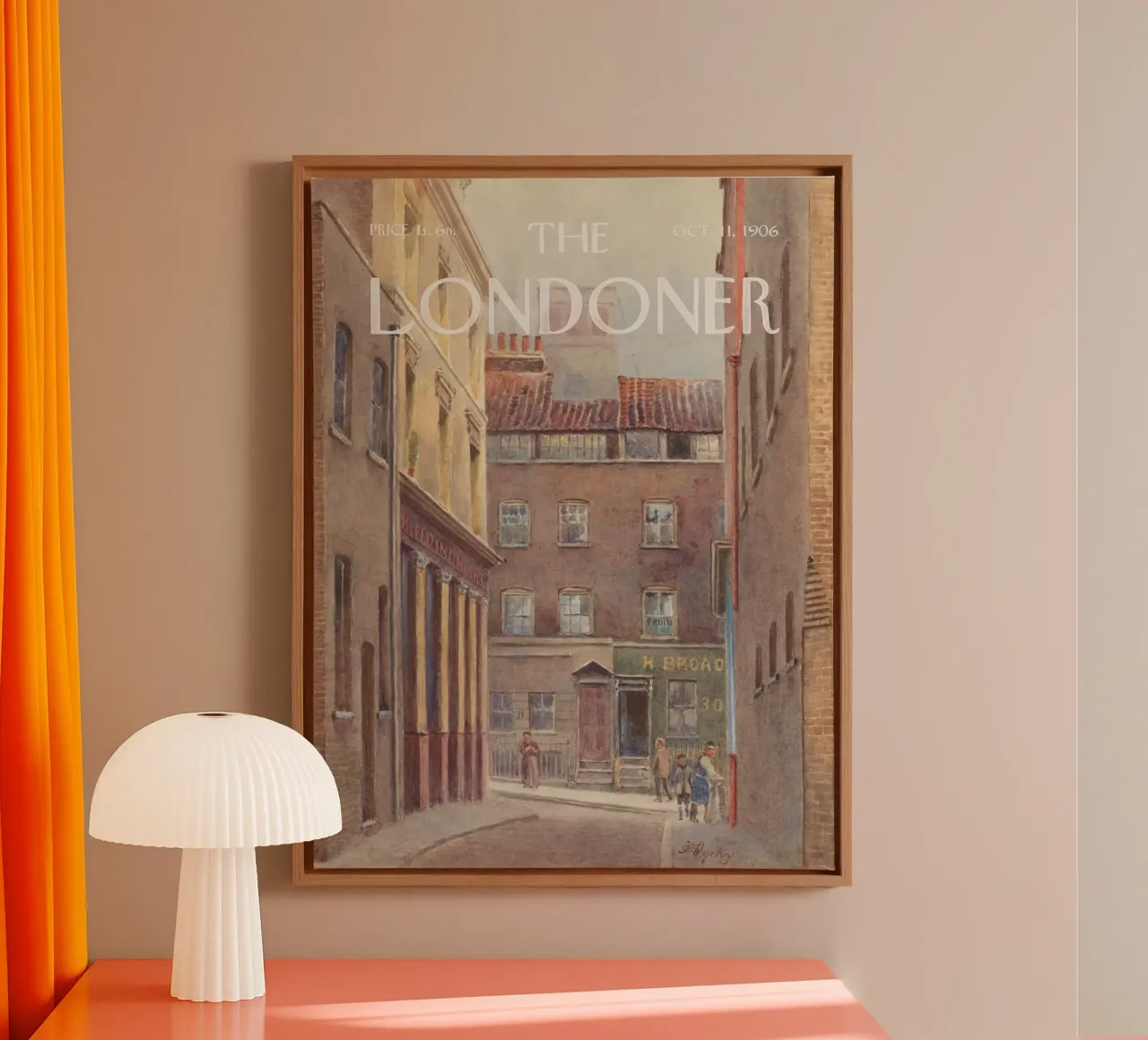 The Londoner - Entrada a Bleeding Heart Yard lienzo con Marco flotante de Vintagrafica