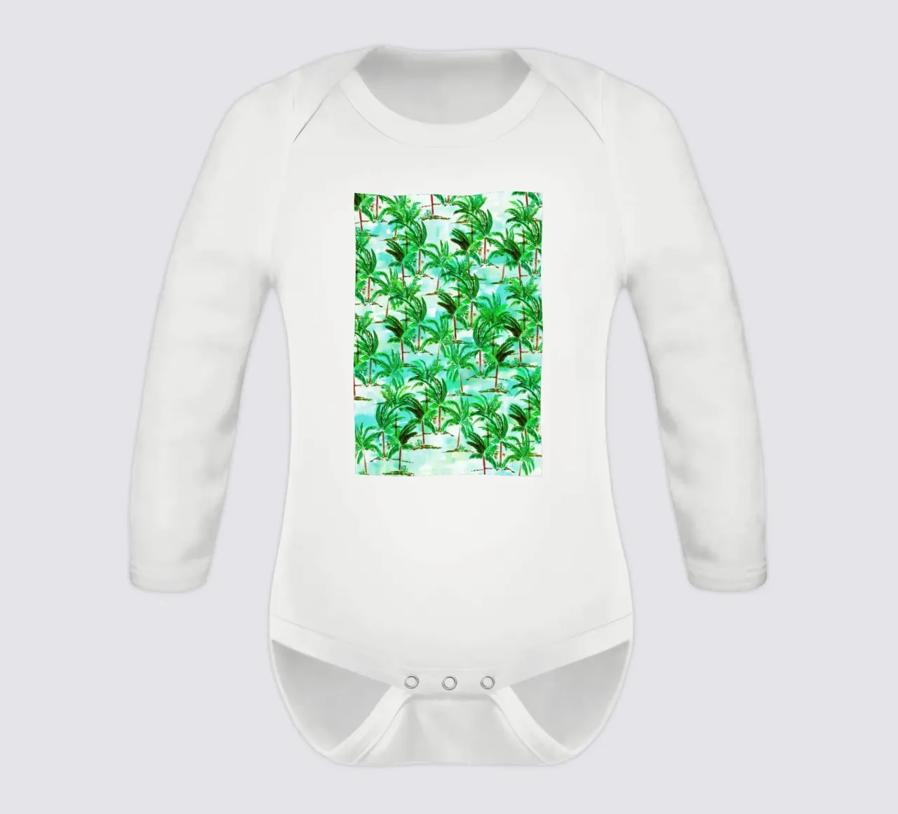 Palm Tree Langarm Babybody von Amy Sia