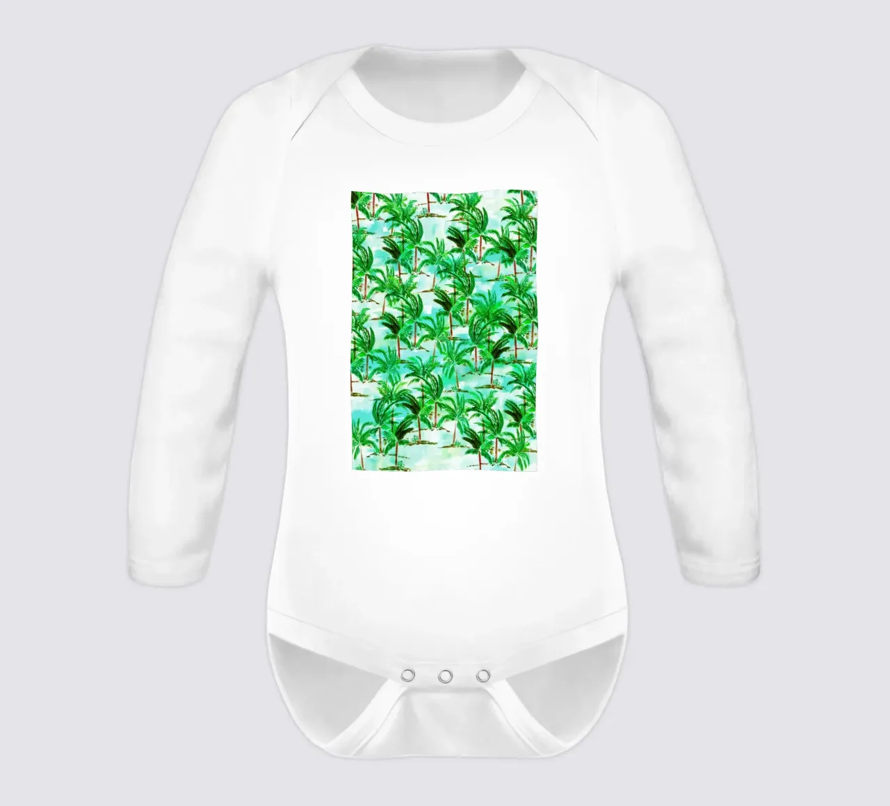 Palm Tree Langarm Babybody von Amy Sia