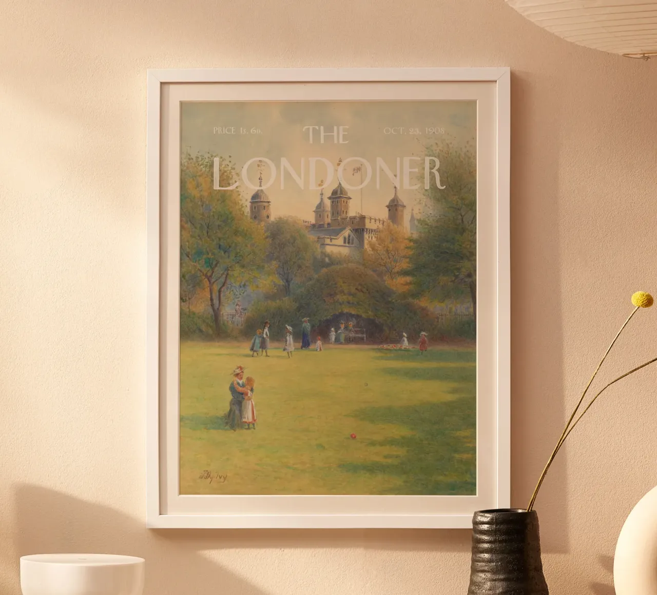 Il londinese - La torre da Trinity Square poster con telaio in legno da Vintagrafica