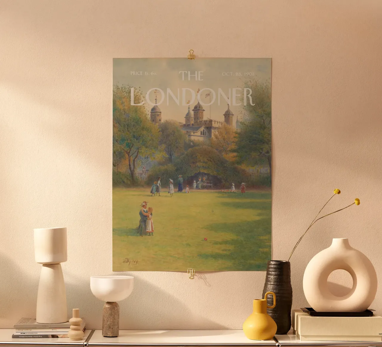 Il londinese - La torre da Trinity Square poster con telaio in legno da Vintagrafica