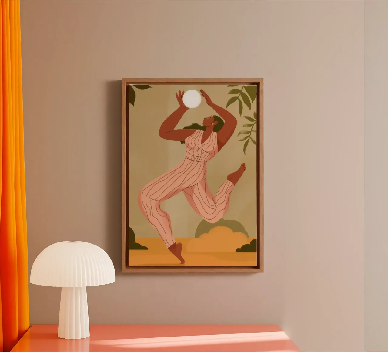 Graceful Movement canvas with Floater frame by Artie Shifa
