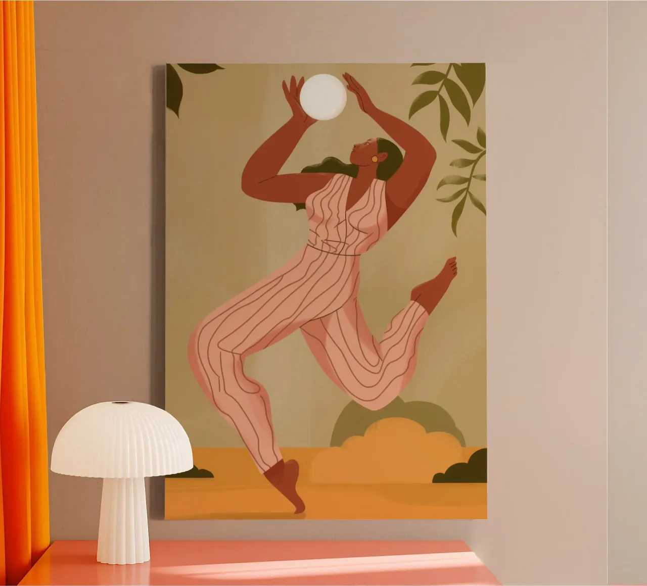 Graceful Movement canvas with Floater frame by Artie Shifa