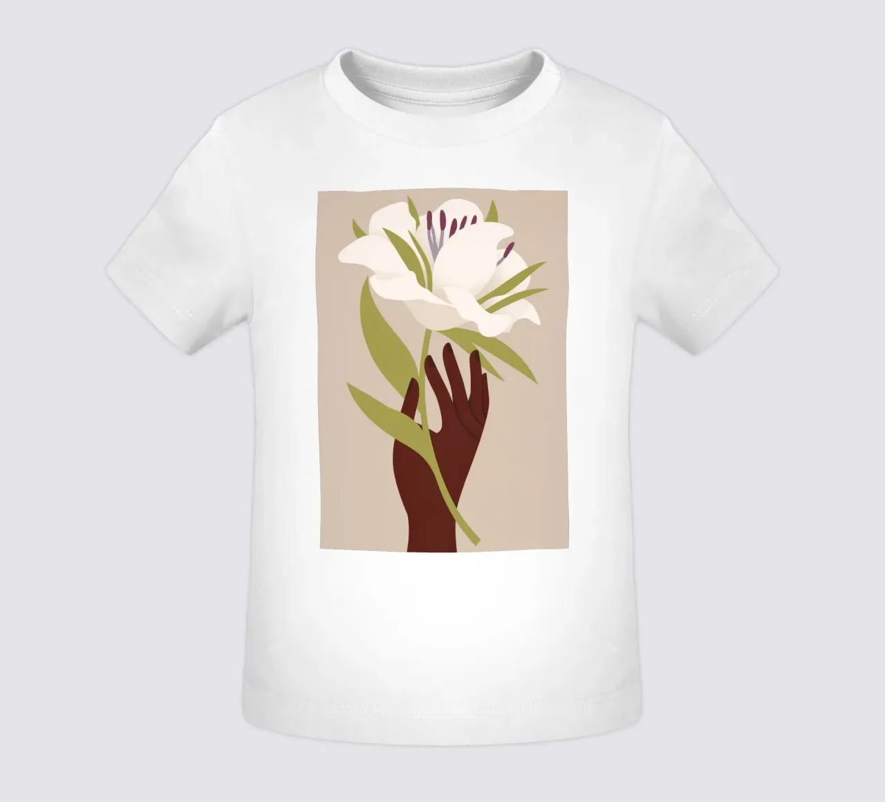 Mano e fiore maglietta neonato da Artie Shifa
