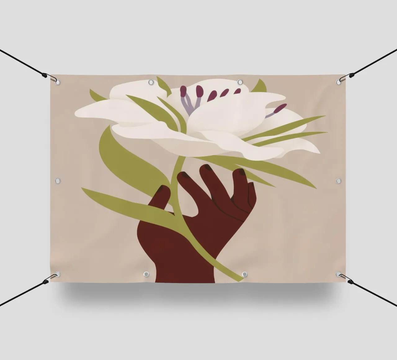 Mano e fiore telo in pvc da Artie Shifa