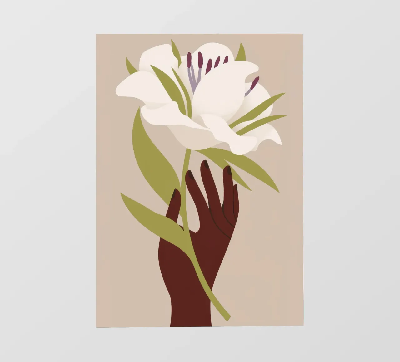 Mano e fiore telo in pvc da Artie Shifa
