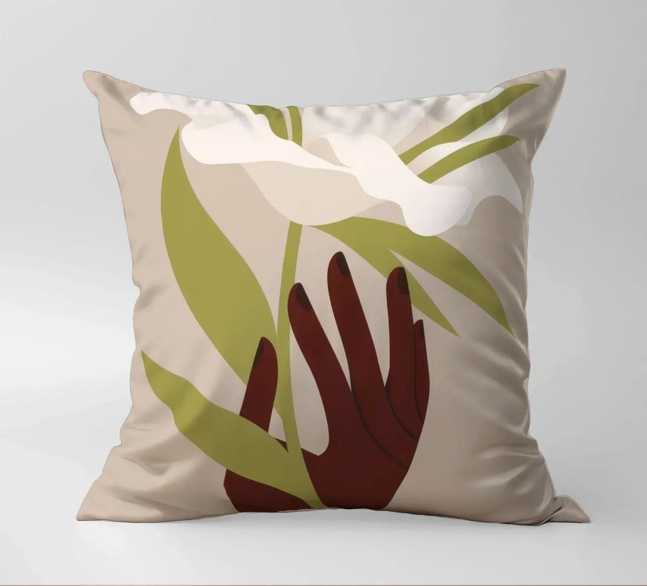 Mano e fiore cuscino da Artie Shifa