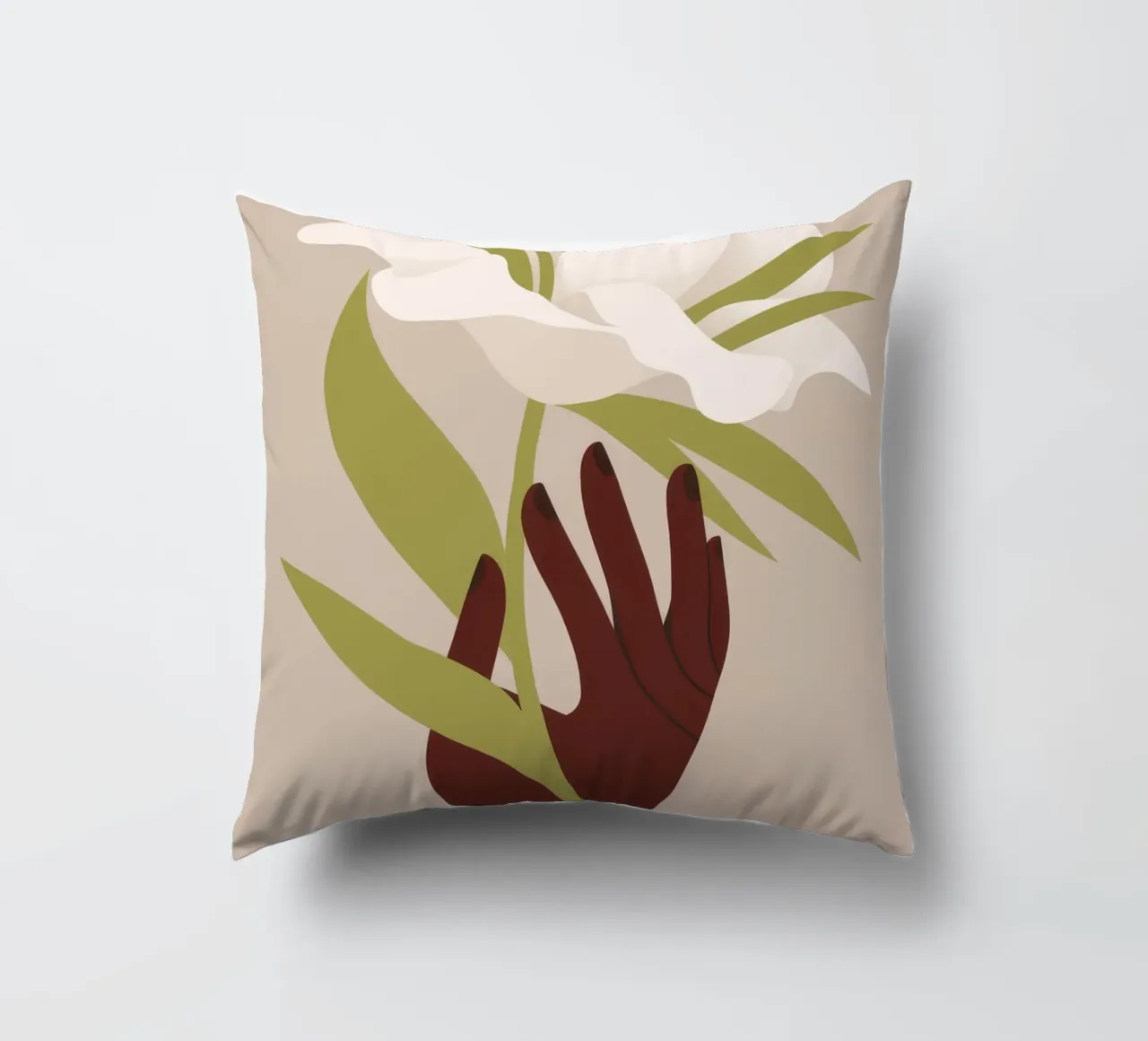 Mano e fiore cuscino da Artie Shifa
