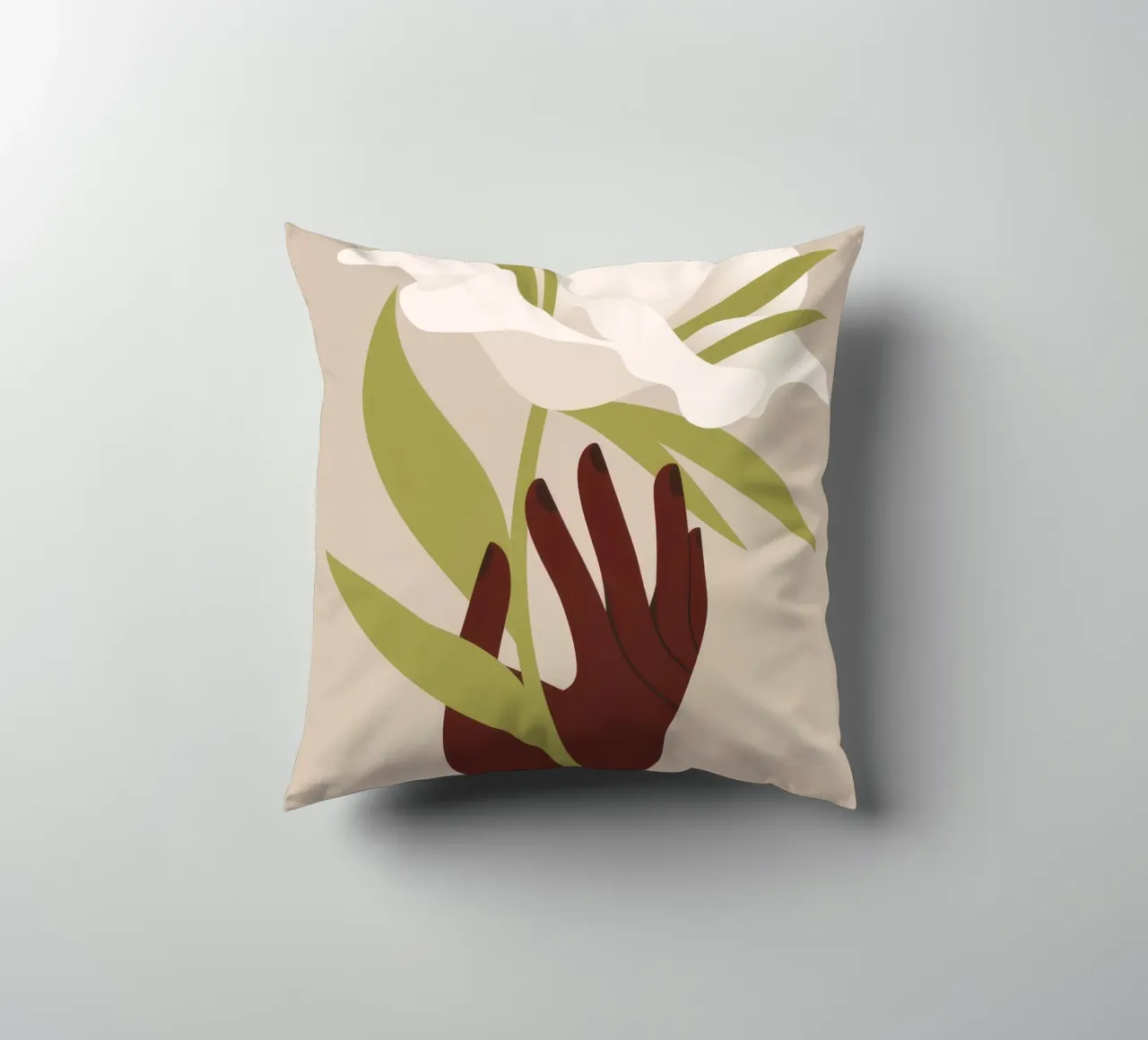 Mano e fiore cuscino da Artie Shifa
