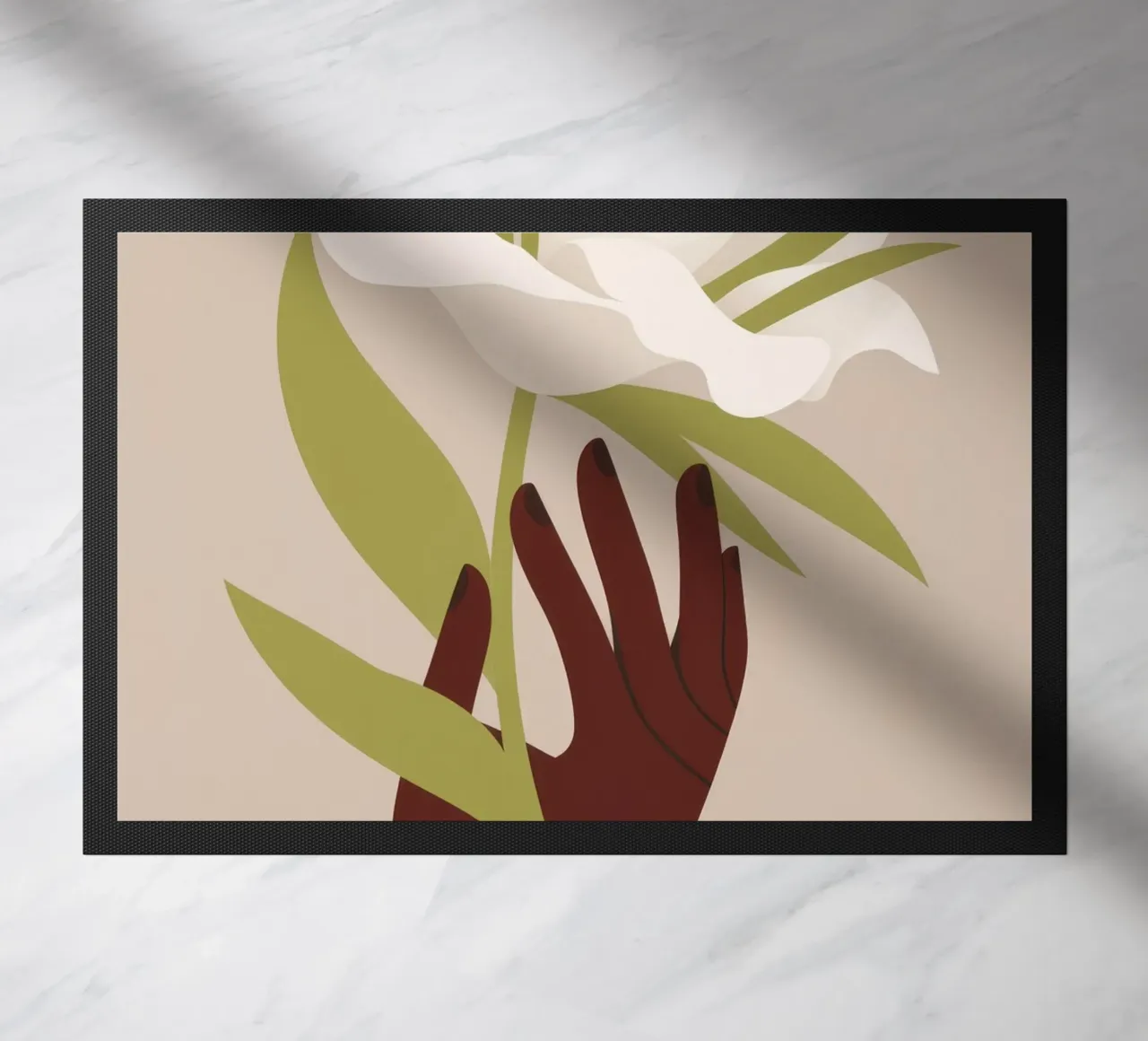 Mano e fiore zerbino da Artie Shifa