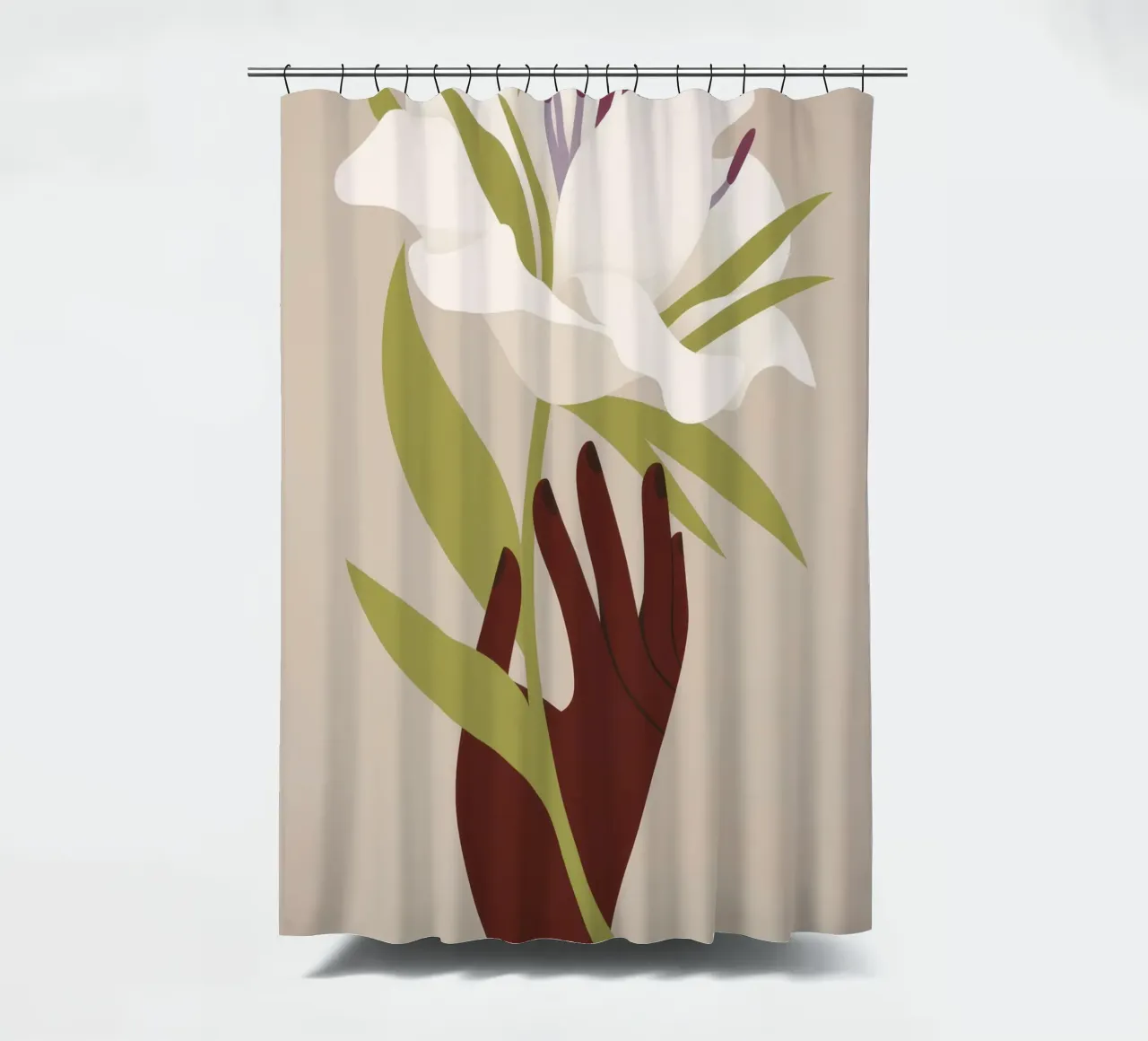 Mano e fiore tenda da doccia da Artie Shifa