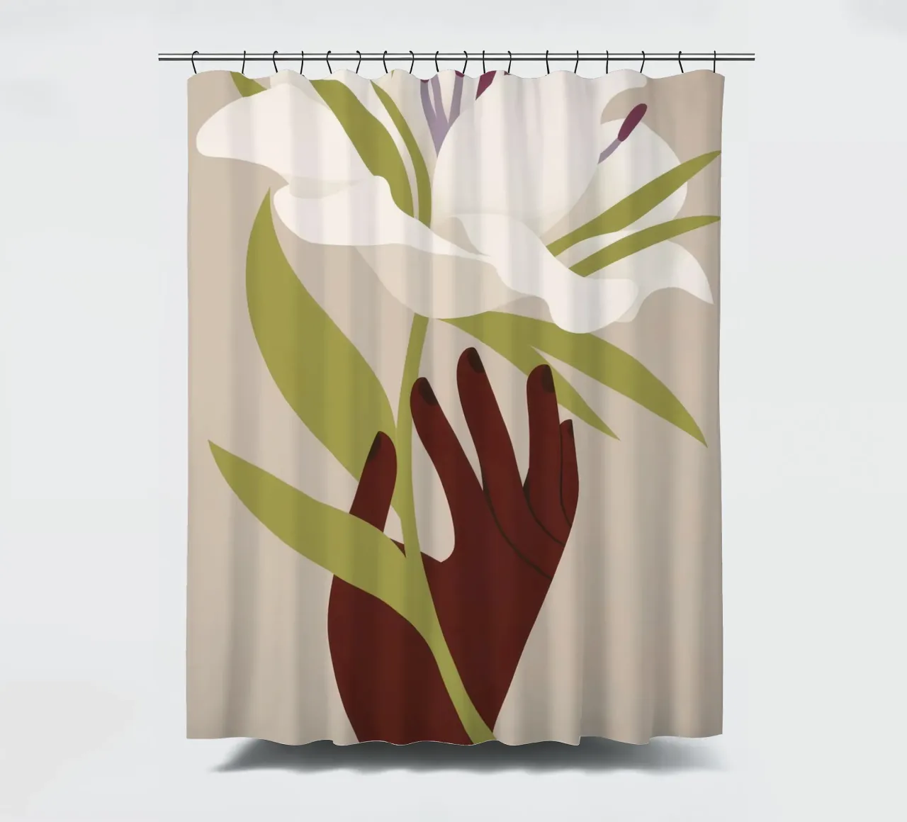 Mano e fiore tenda da doccia da Artie Shifa