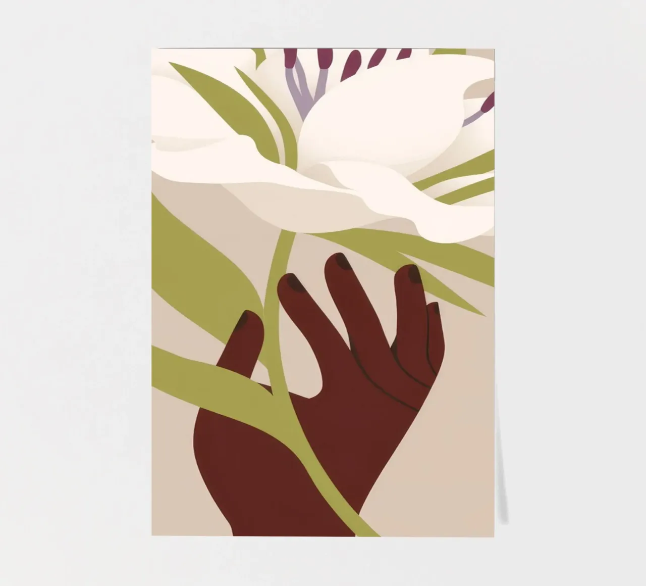 Mano e fiore foglio adesivo da Artie Shifa