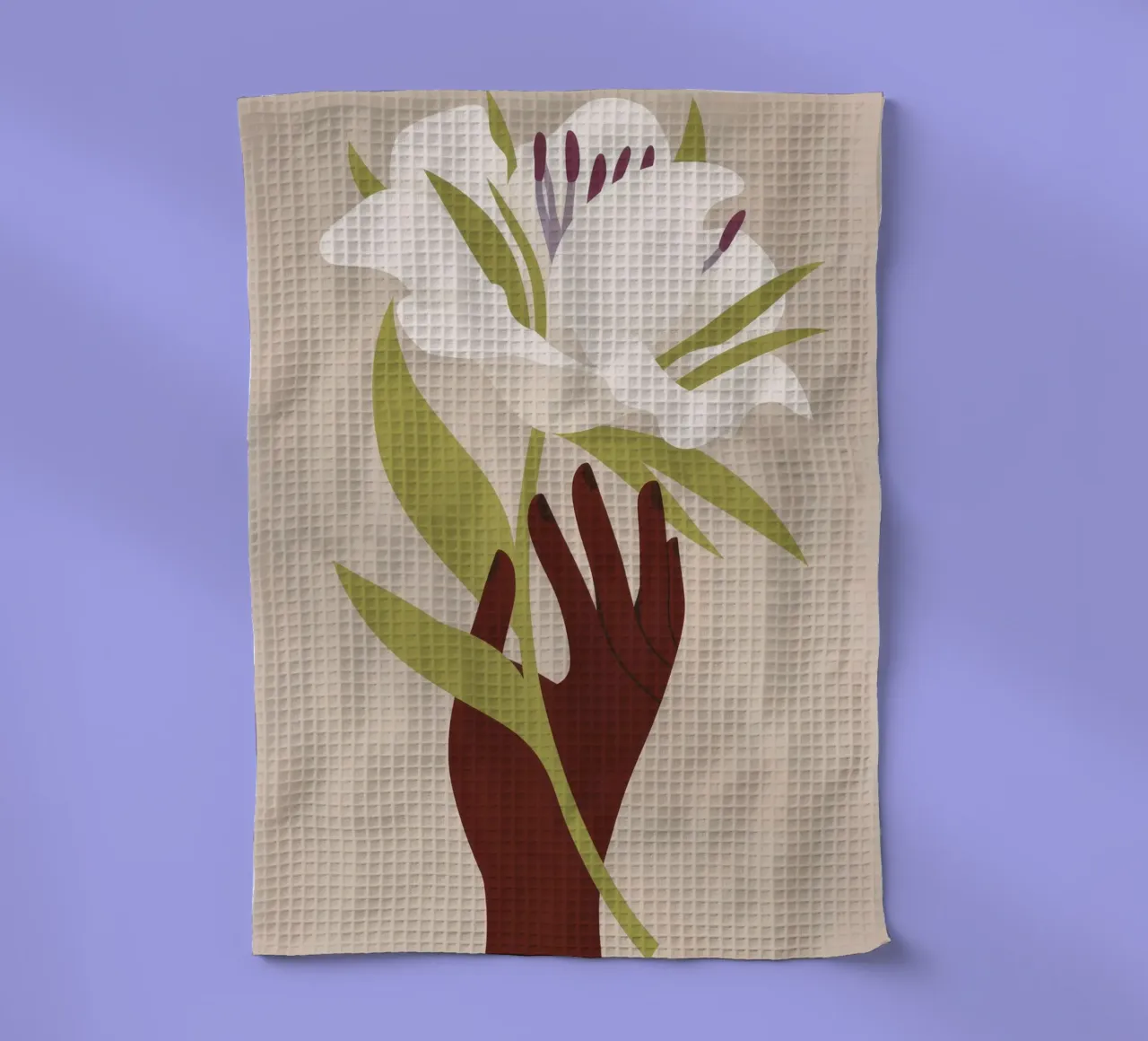 Mano e fiore canovaccio da cucina da Artie Shifa