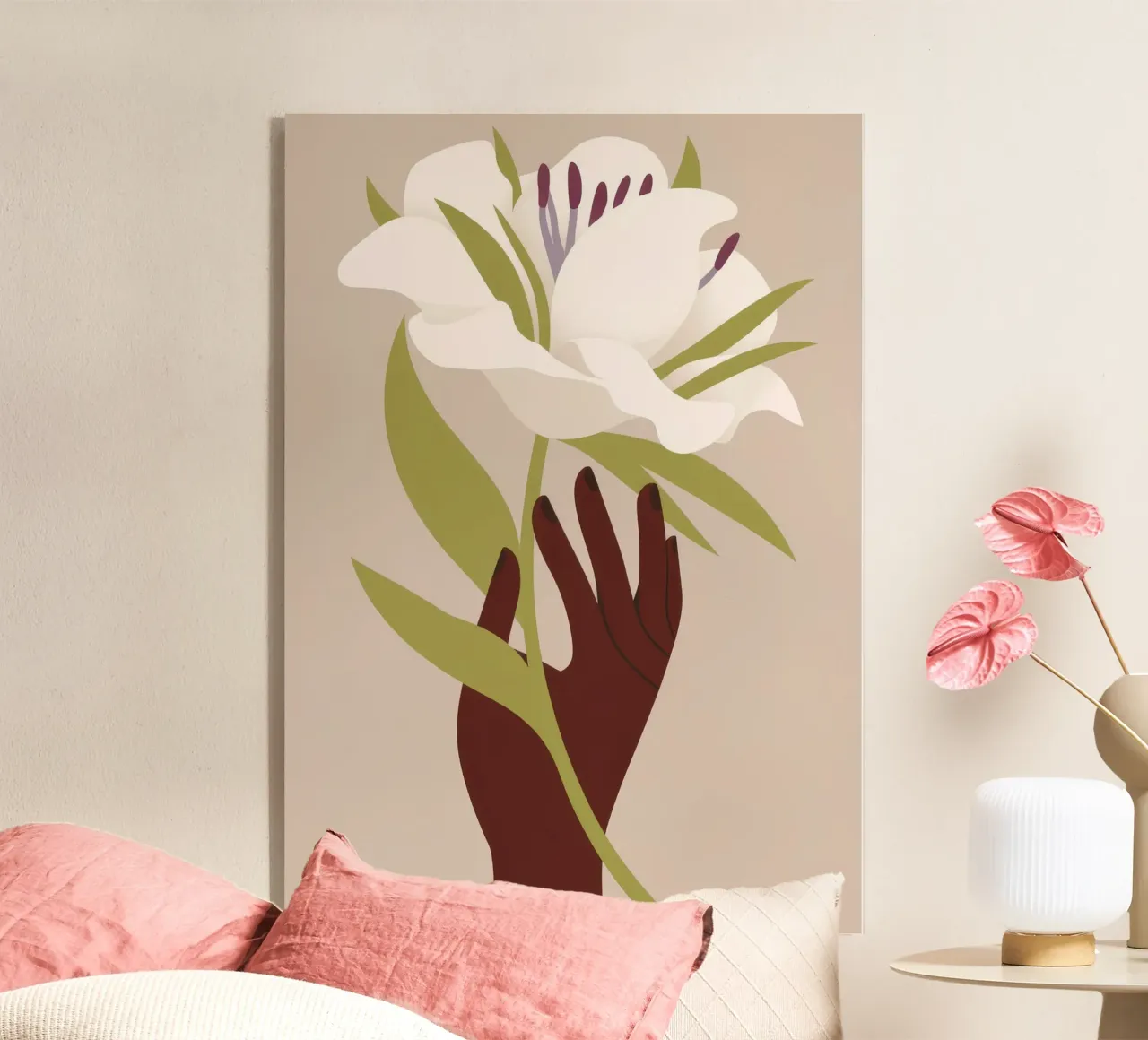 Mano e fiore plexiglass da Artie Shifa