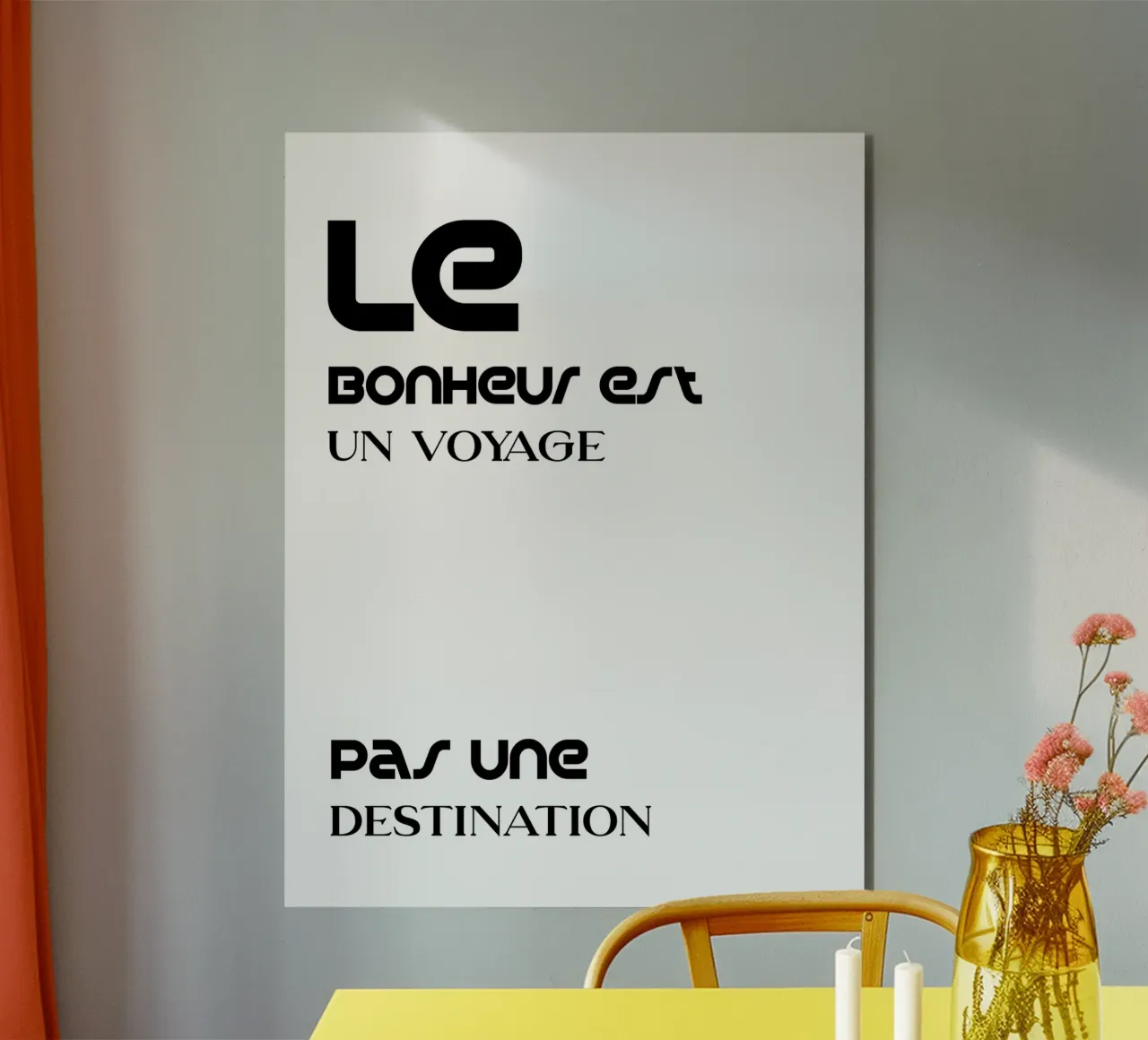 Le Bonheus Un viaggio non una destinazione alluminio dibond da YV TYPOGRAPHY