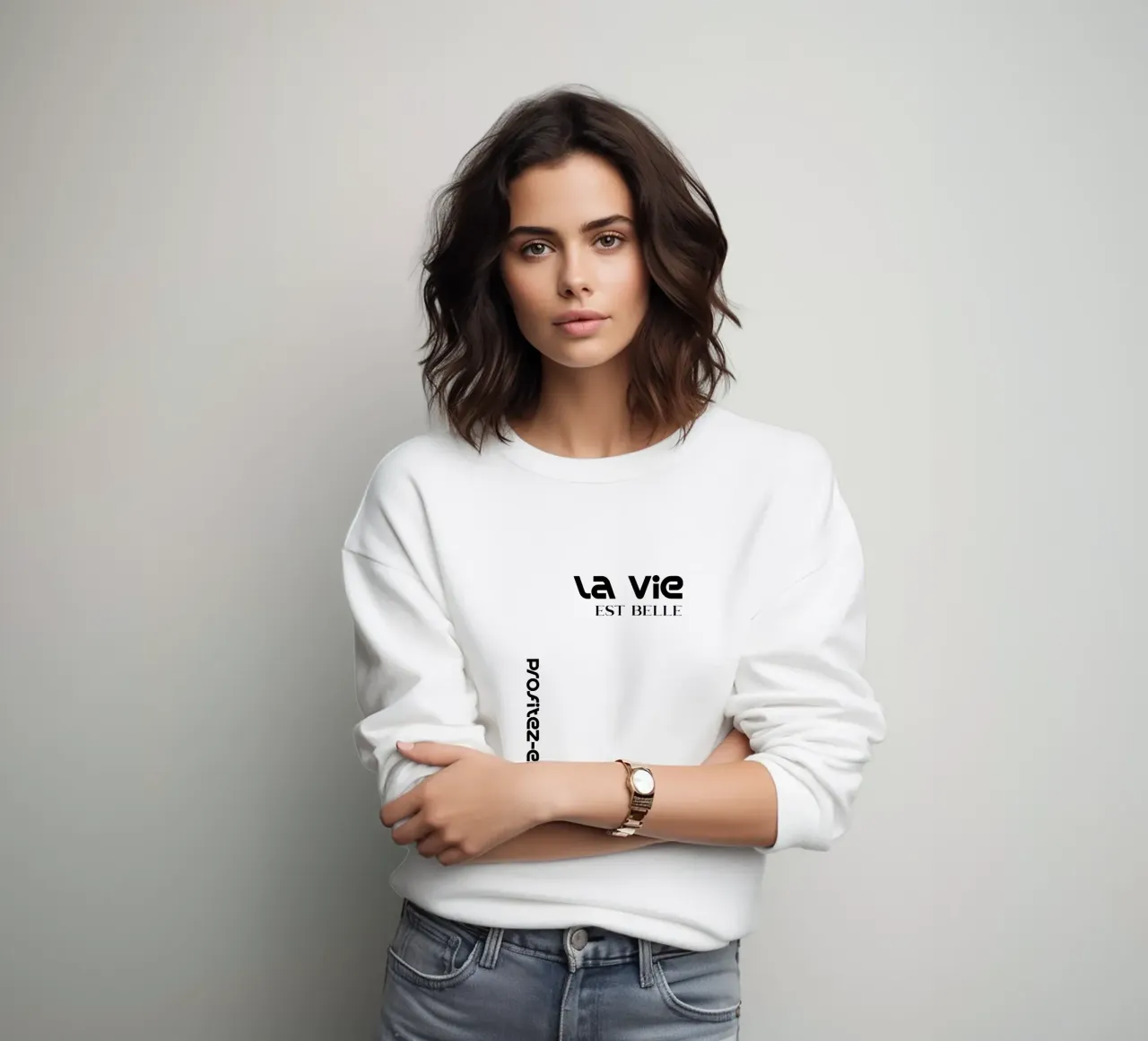 La Vie Est Belle Profitez-en felpa da YV TYPOGRAPHY