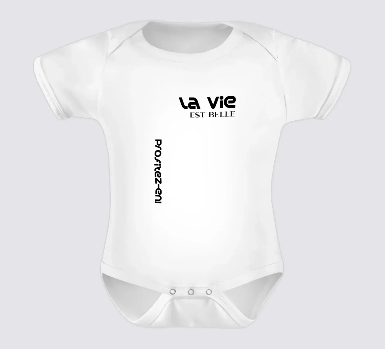 La Vie Est Belle Profitez-en Kurzarm Babybody von YV TYPOGRAPHY