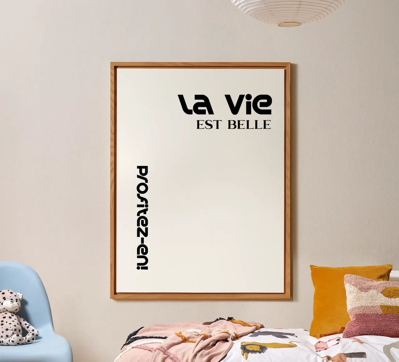 La Vie Est Belle Profitez-en alluminio dibond da YV TYPOGRAPHY