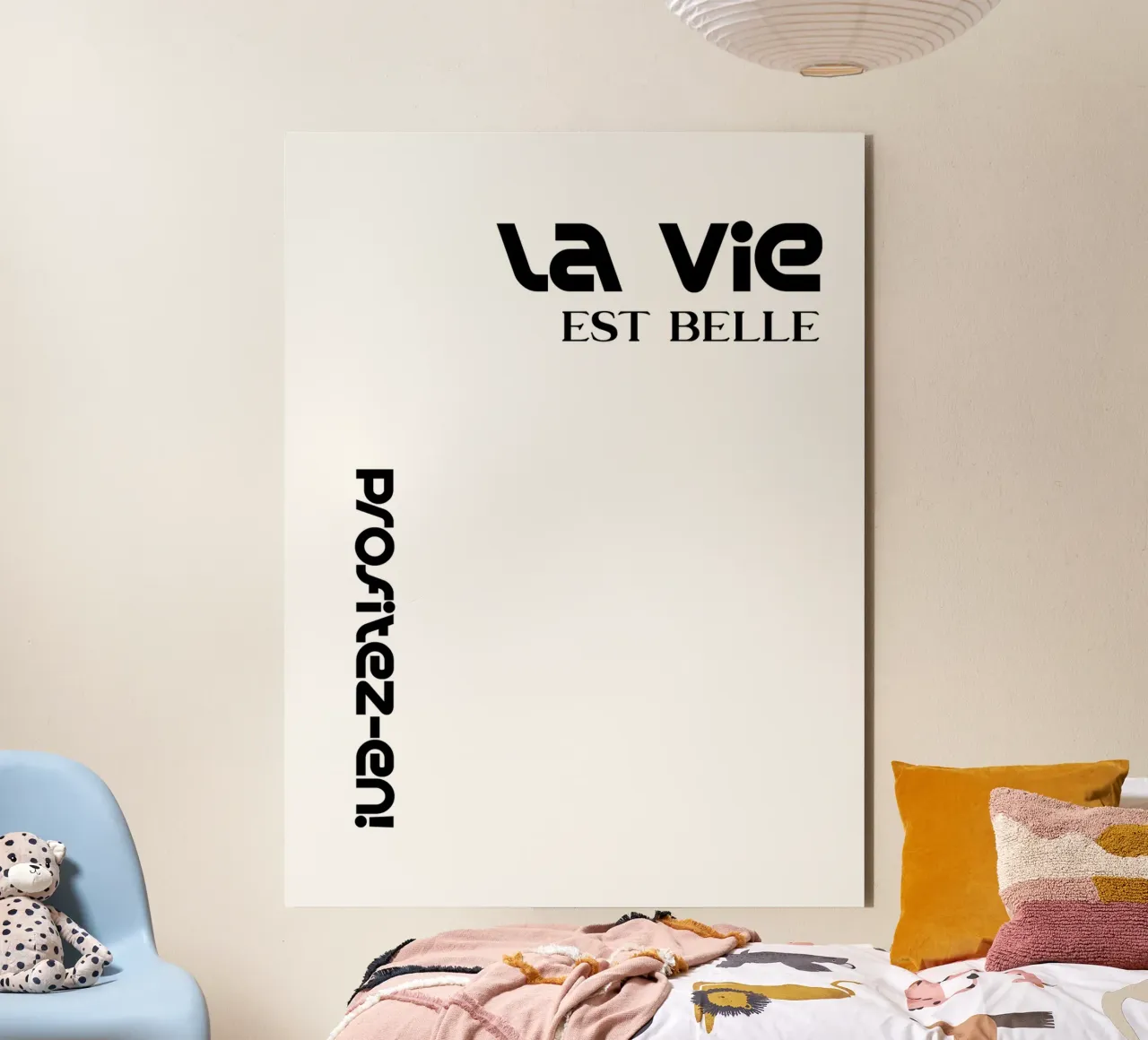 La Vie Est Belle Profitez-en alluminio dibond da YV TYPOGRAPHY