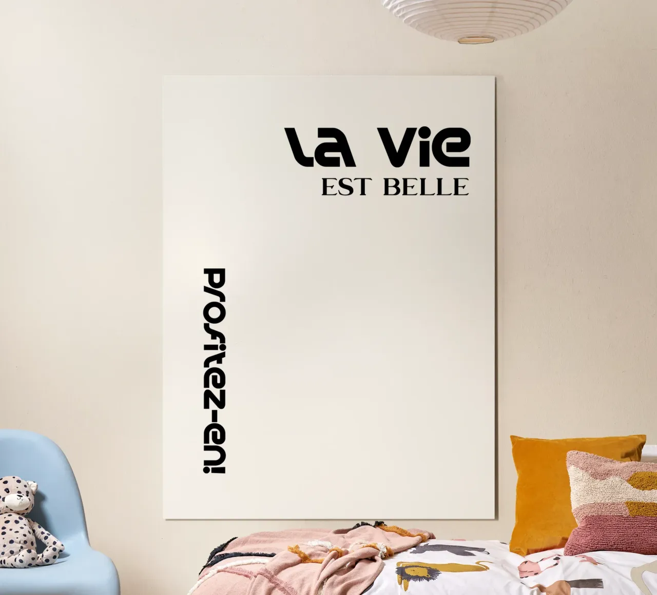 La Vie Est Belle Profitez-en carta hahnemühle da YV TYPOGRAPHY