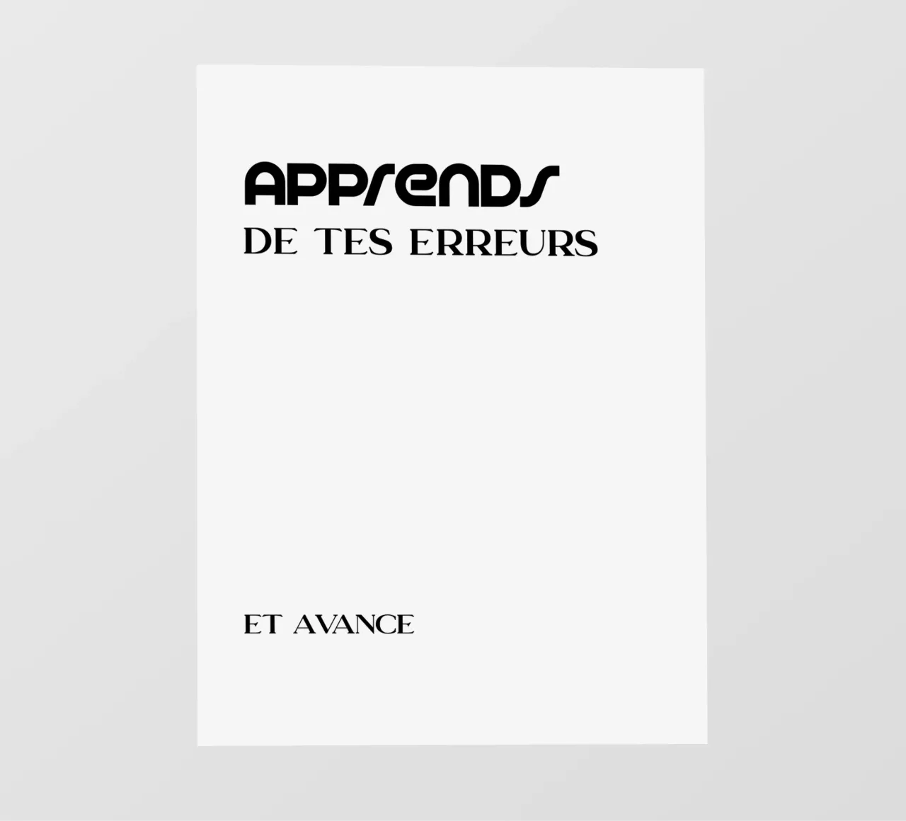 Imparare dagli errori e andare avanti telo in pvc da YV TYPOGRAPHY
