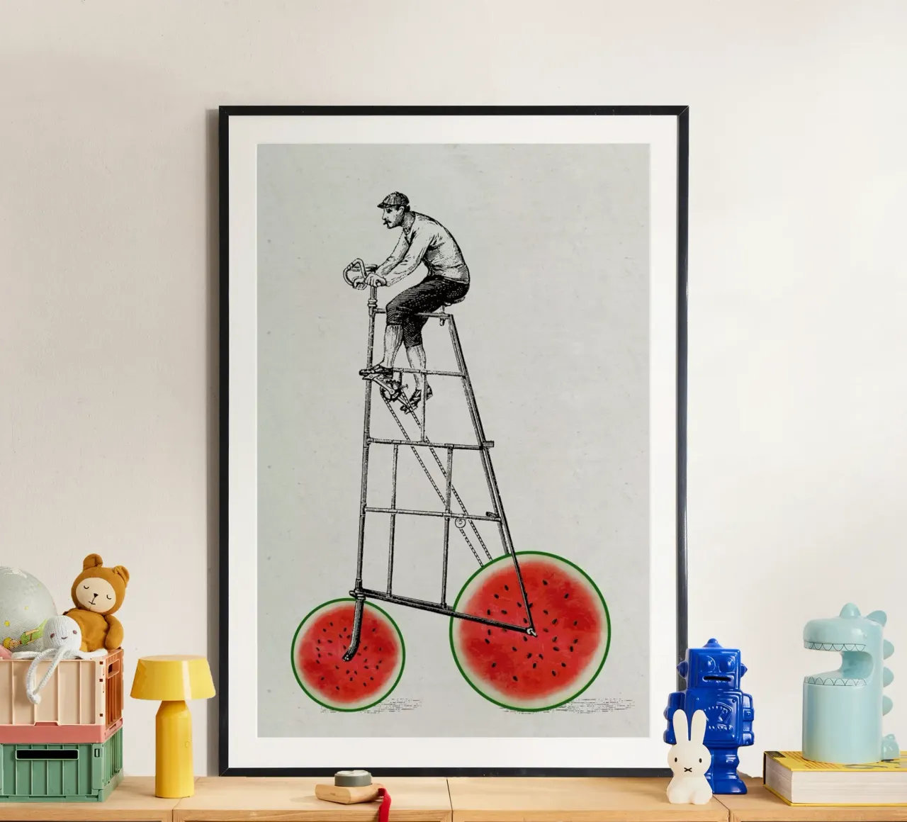 Melonenradler poster con telaio in plastica da Amy & Kurt