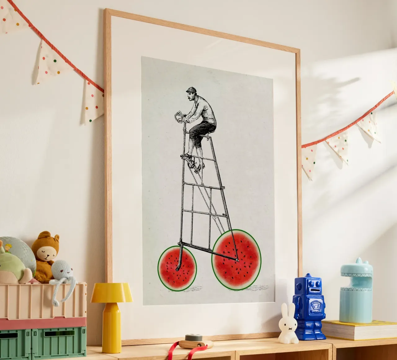 Melonenradler poster con telaio in plastica da Amy & Kurt