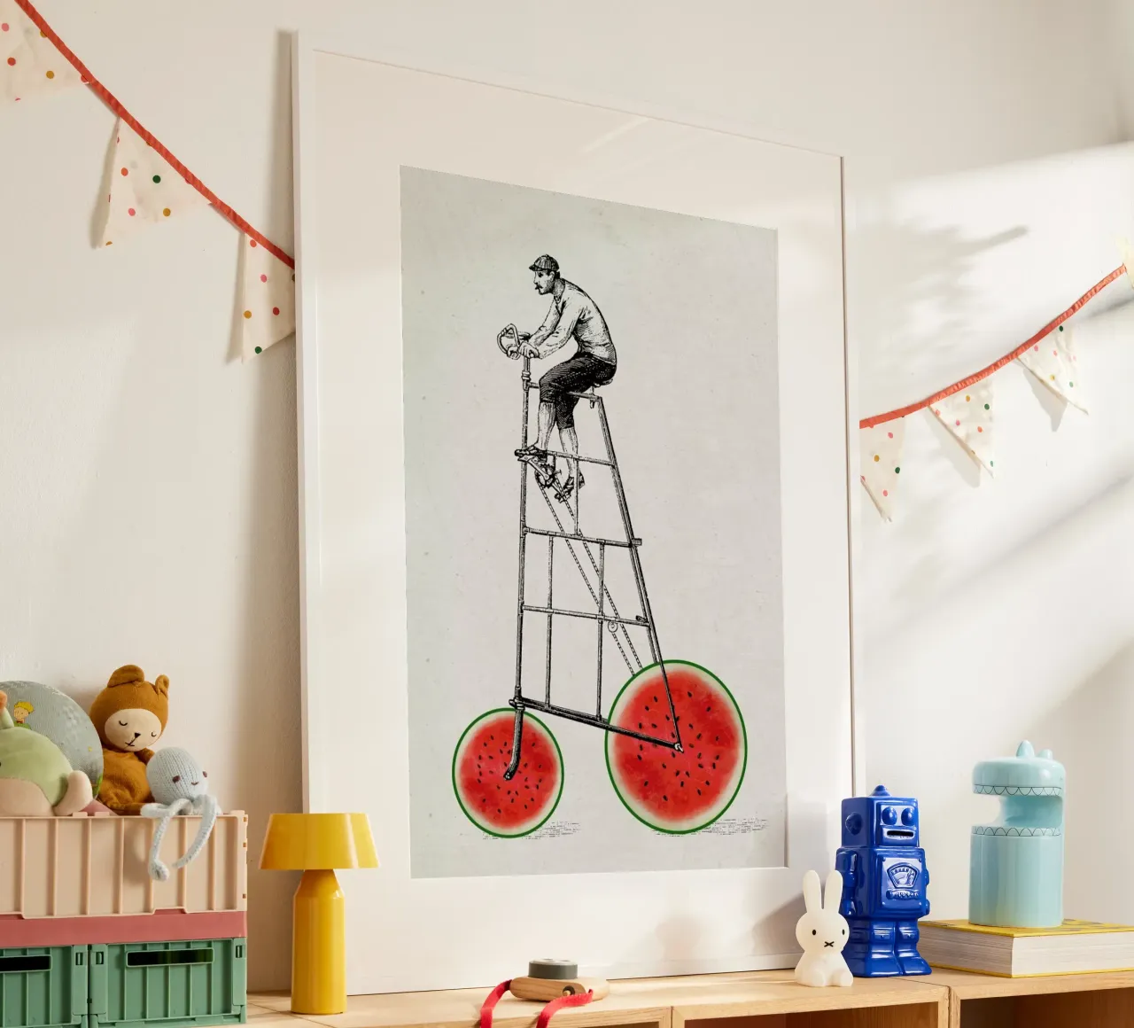 Melonenradler poster con telaio in plastica da Amy & Kurt