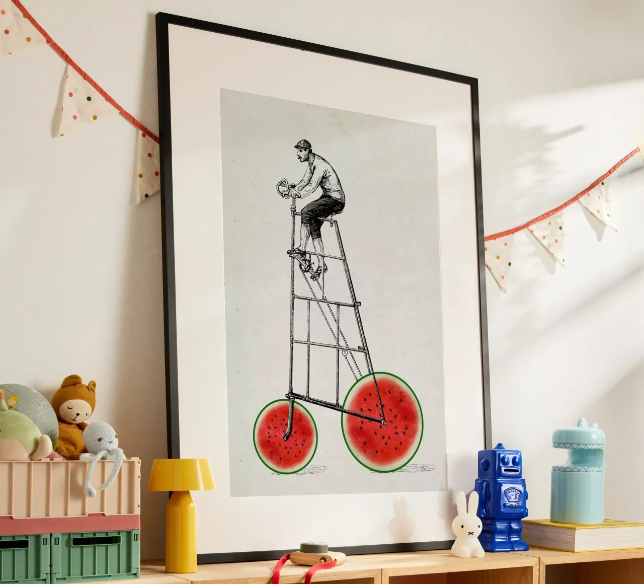 Melonenradler poster con telaio in plastica da Amy & Kurt