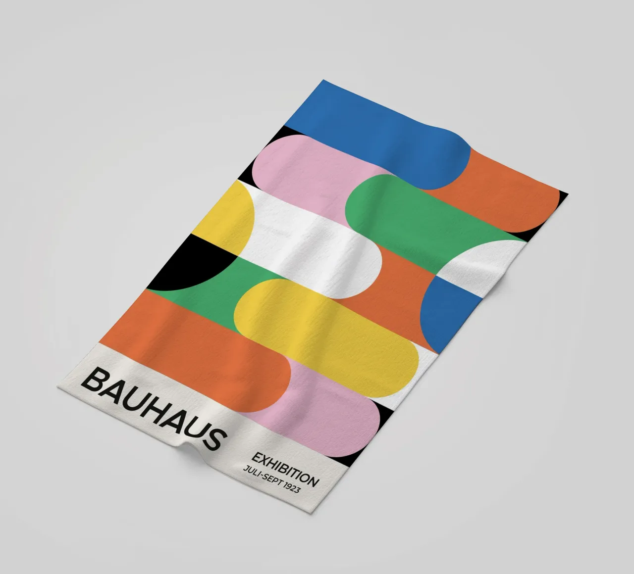 Bauhaus Exhibition 1923 Pattern 01 beach towel by Paigaam Studio