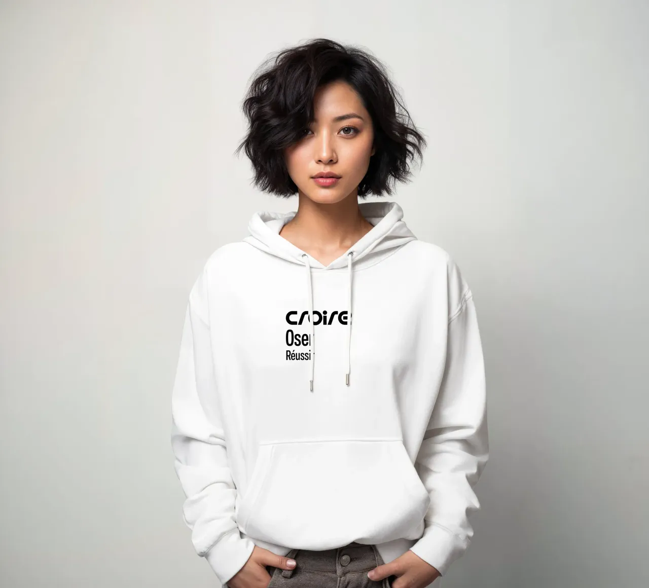Credere osare riuscire felpa con cappuccio da YV TYPOGRAPHY