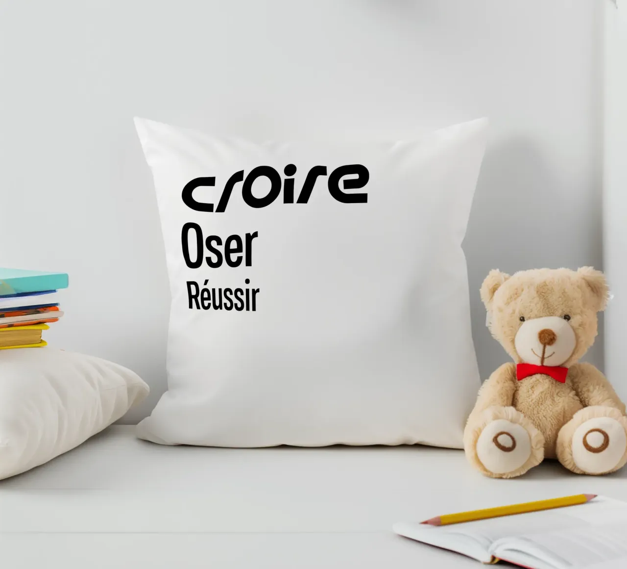 Credere osare riuscire cuscino da YV TYPOGRAPHY